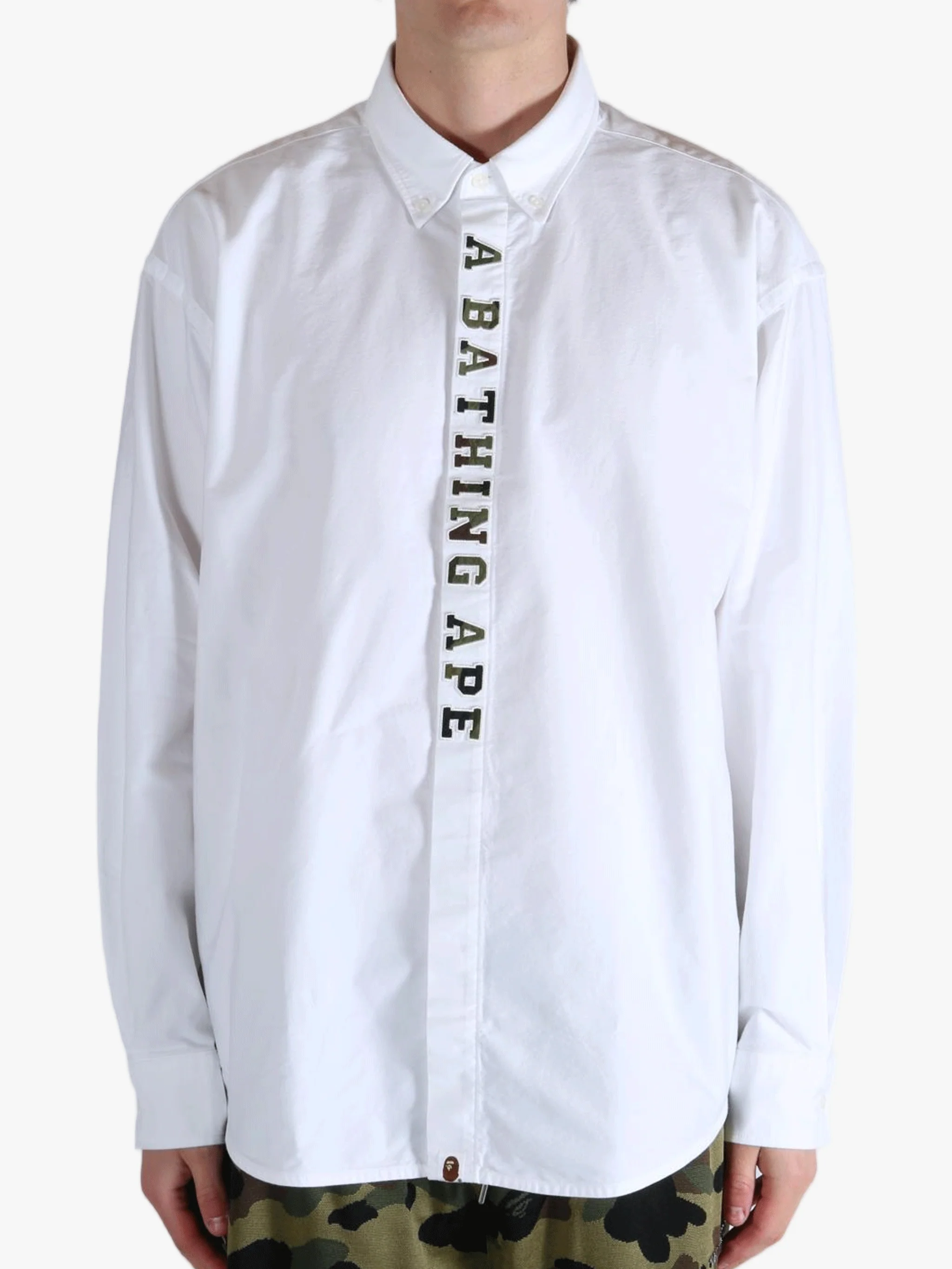 A BATHING APE - Men 1St Camo Applique Oxford LS Shirt