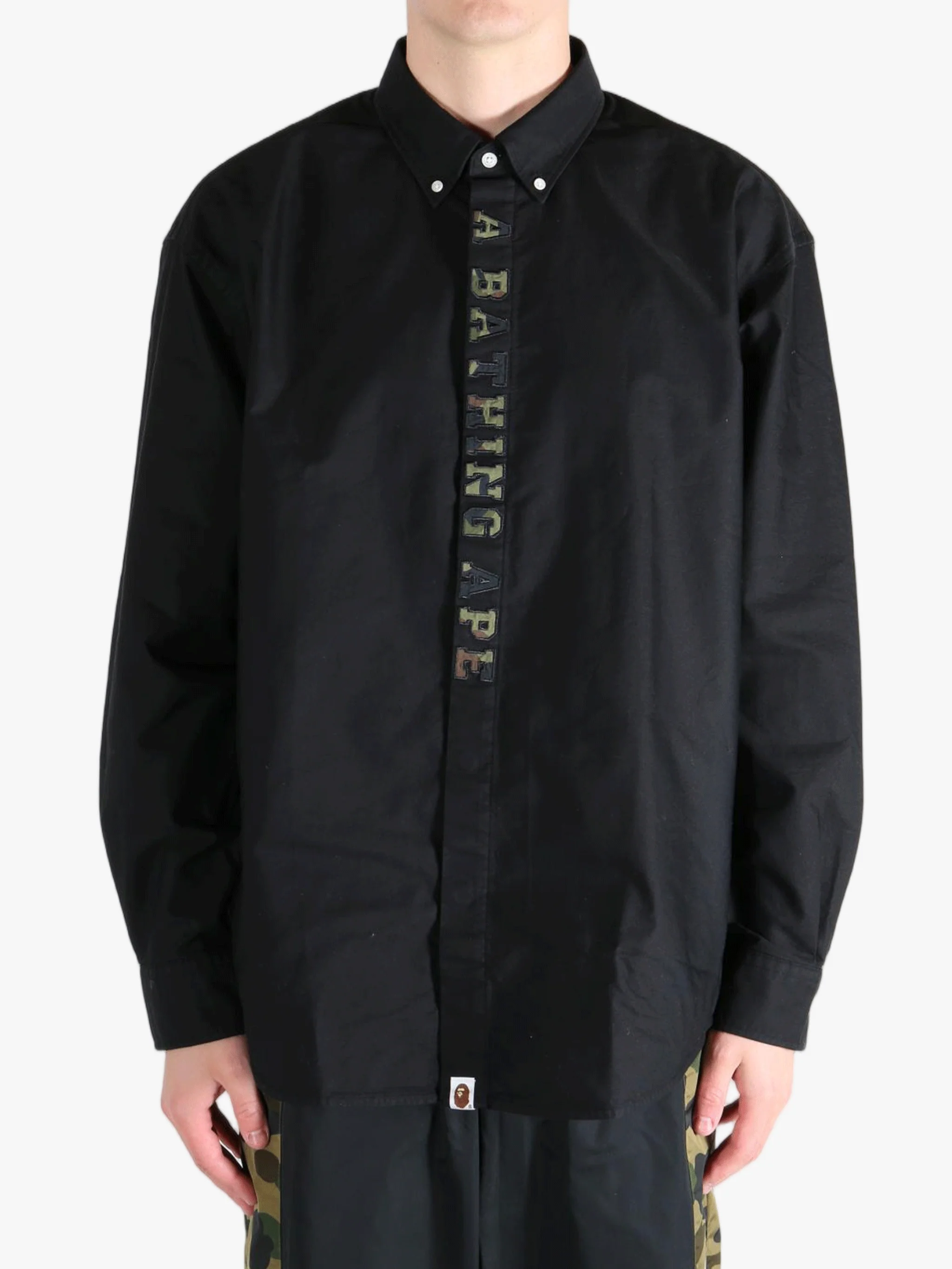 A BATHING APE - Men 1St Camo Applique Oxford Ls Shirt