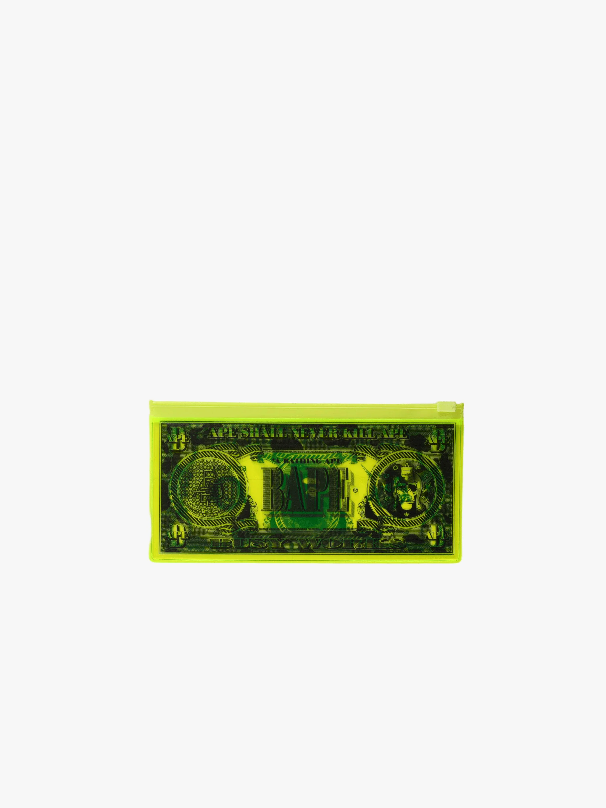 A BATHING APE - Men Banknote Design Clear Pouch