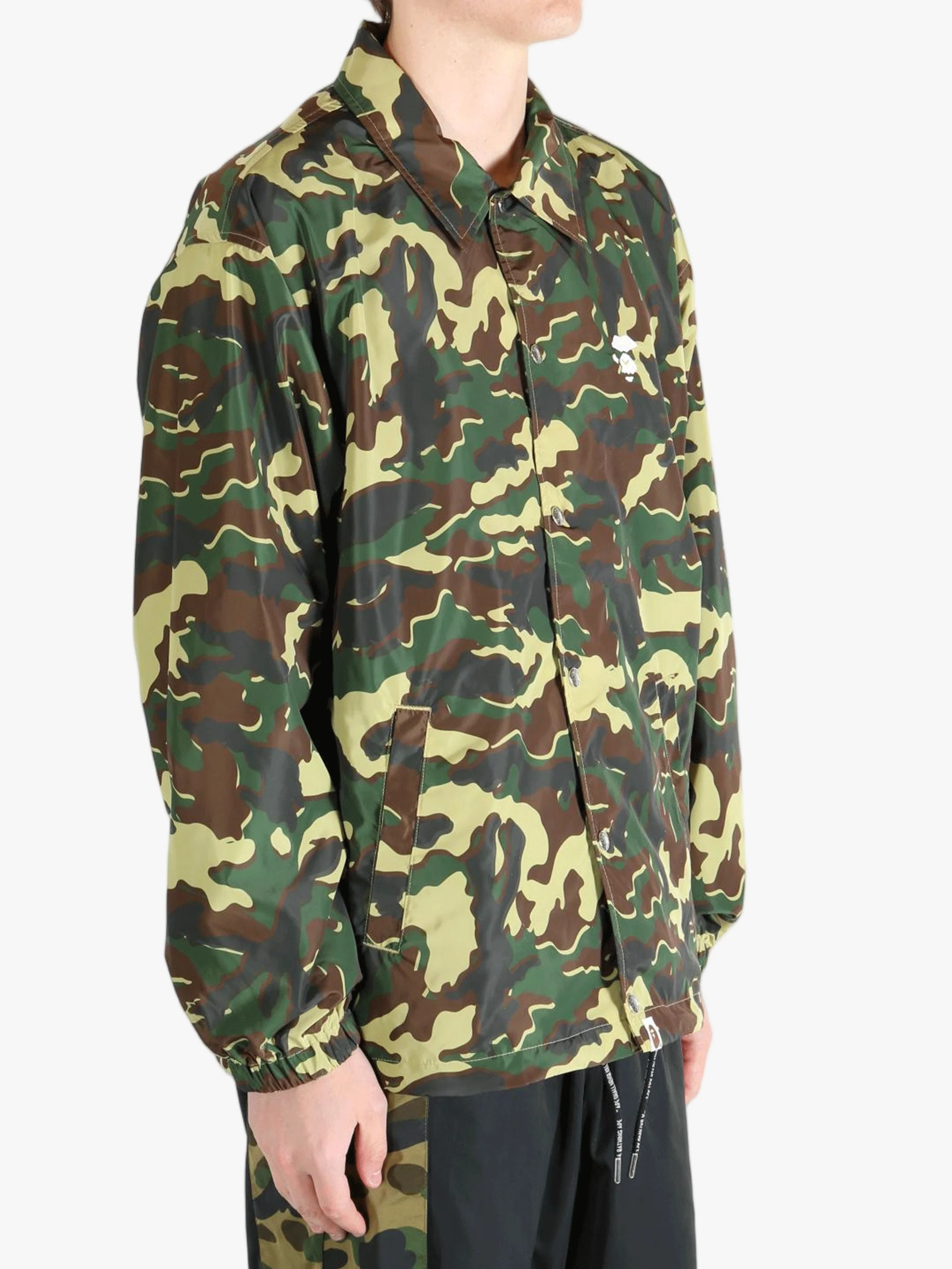 A BATHING APE - Men Glitch Woodland Camo Coach Jacket - Image 2