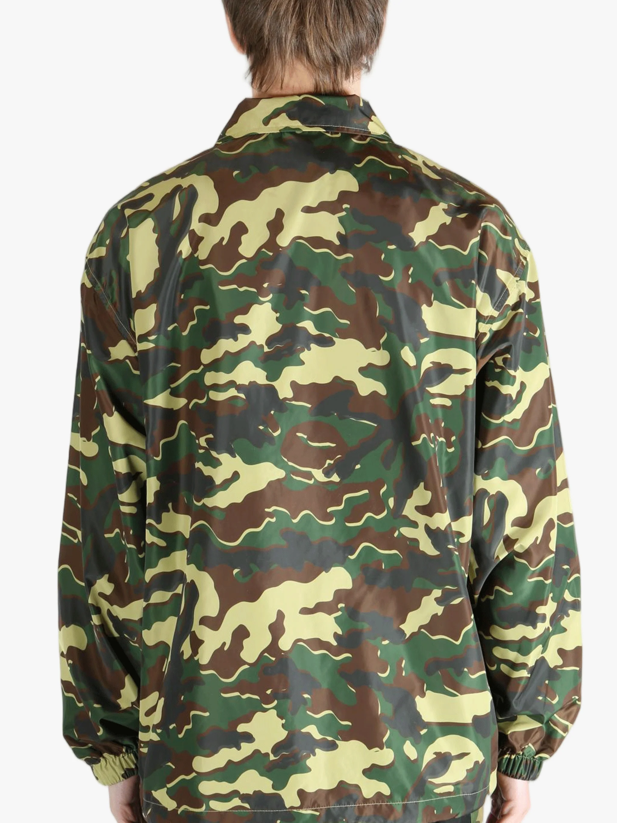 A BATHING APE - Men Glitch Woodland Camo Coach Jacket - Image 3