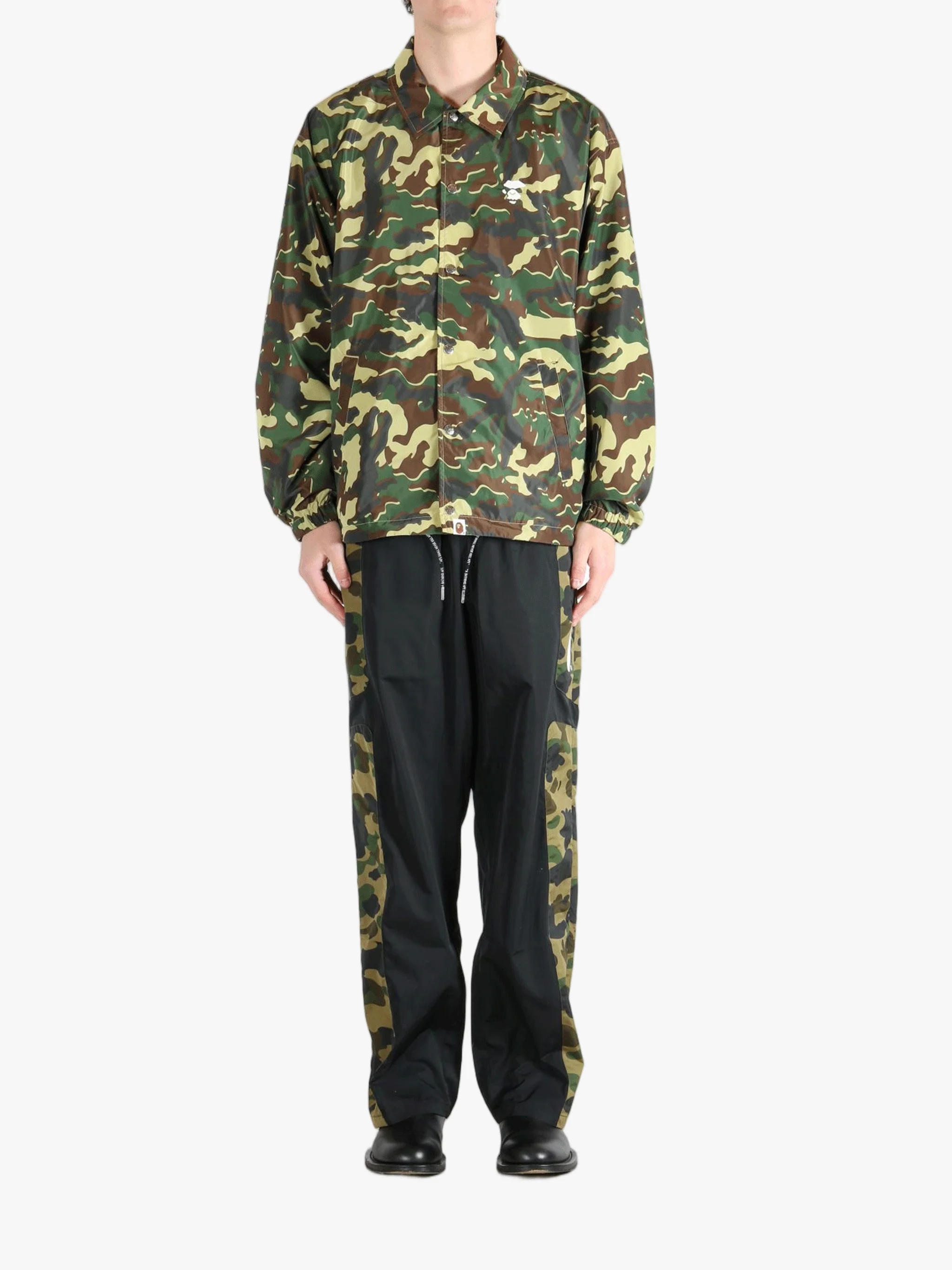 A BATHING APE - Men Glitch Woodland Camo Coach Jacket - Image 4