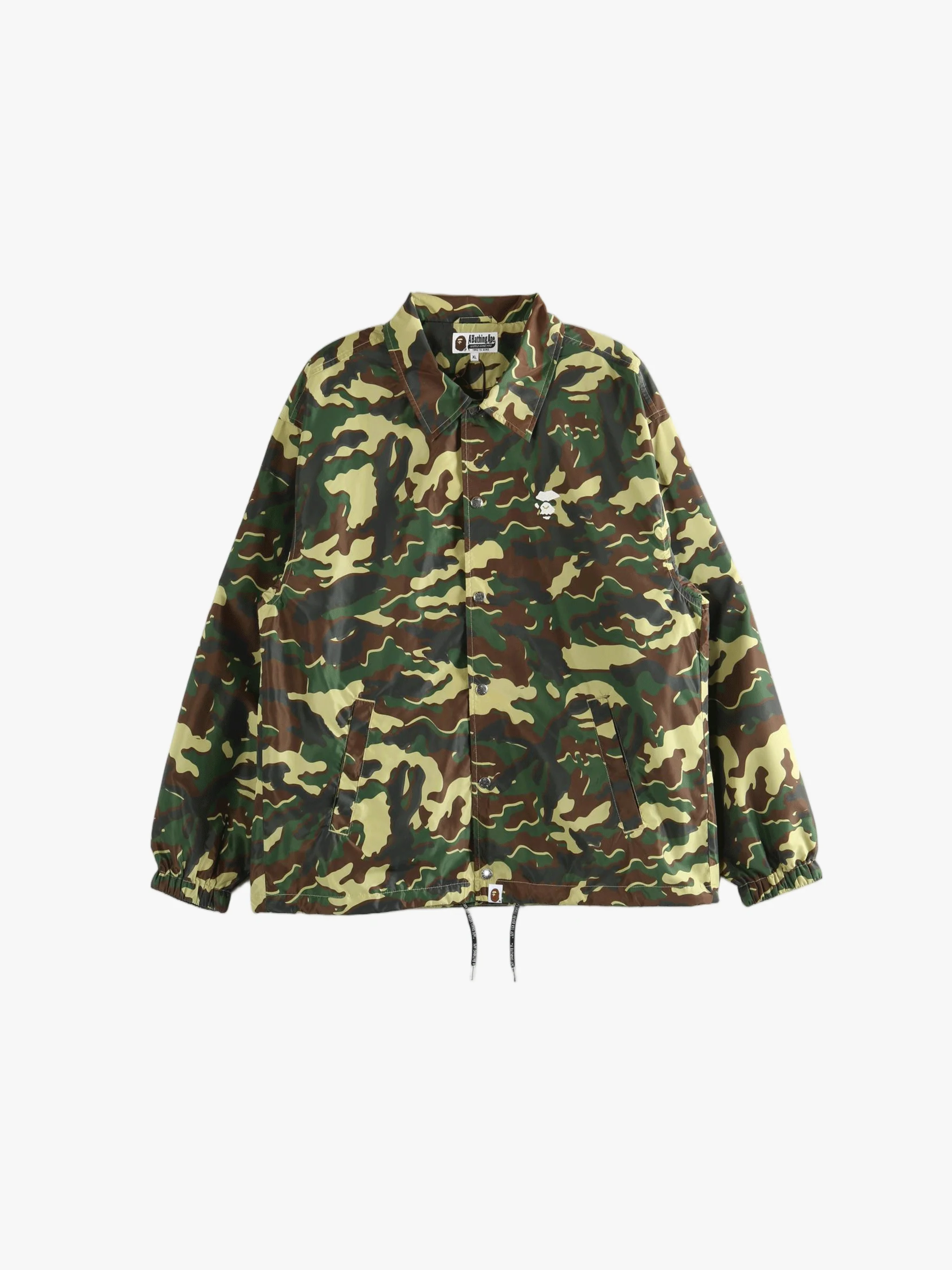 A BATHING APE - Men Glitch Woodland Camo Coach Jacket - Image 5
