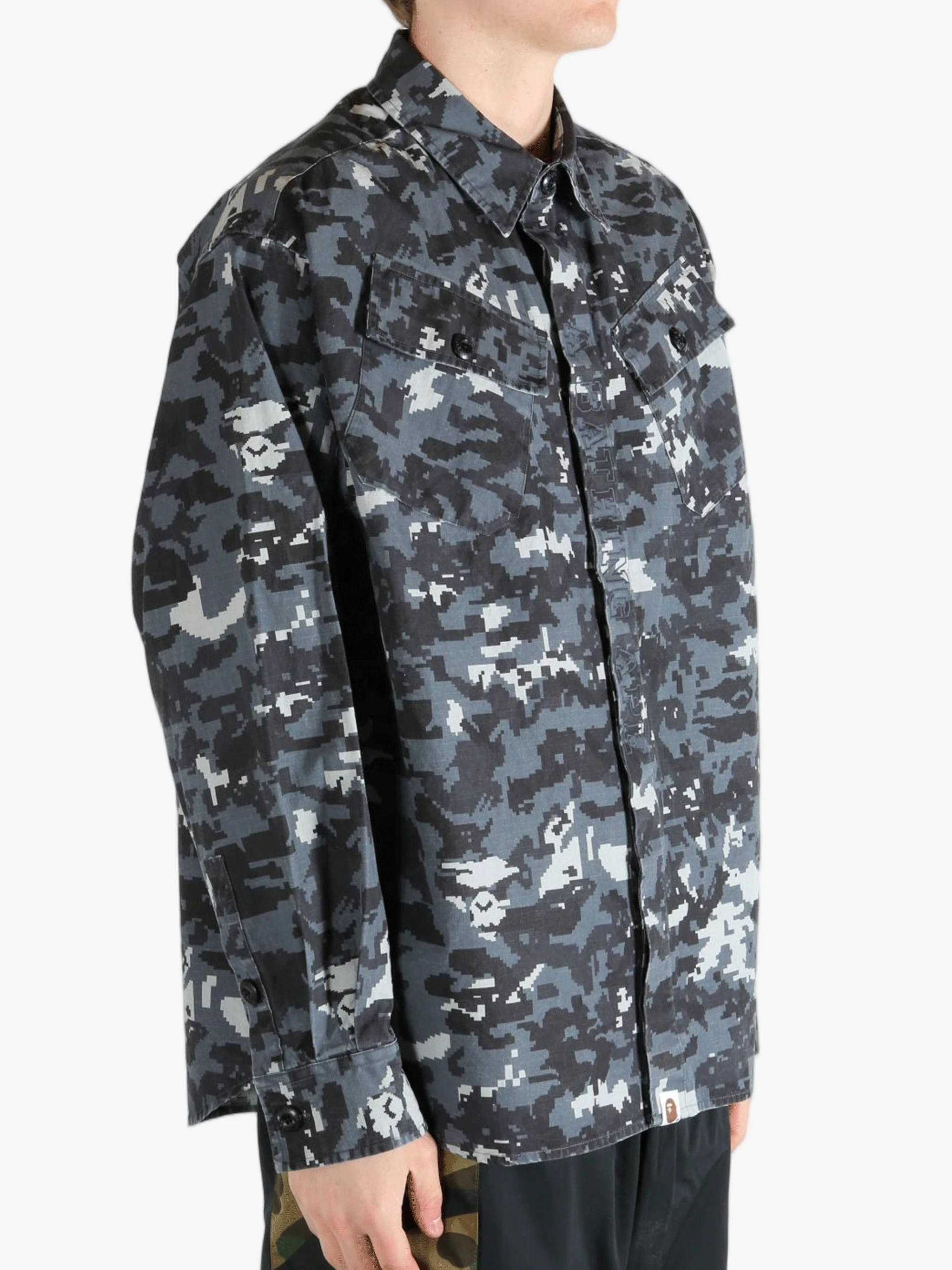 A BATHING APE - Men Multi Pixel Camo Military Shirt - Image 2