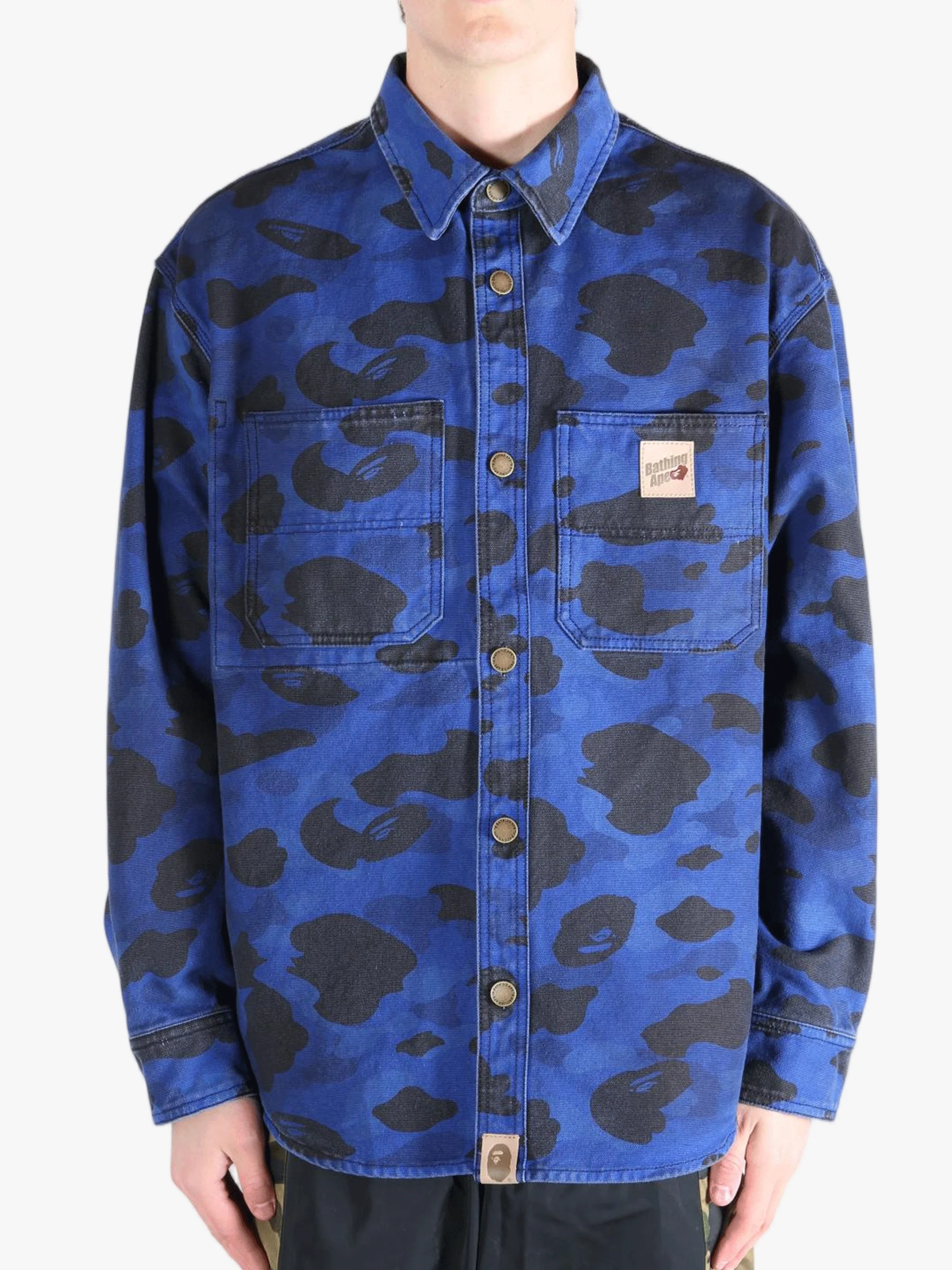 A BATHING APE - Men Solid 1St Camo Work Ls Shirt