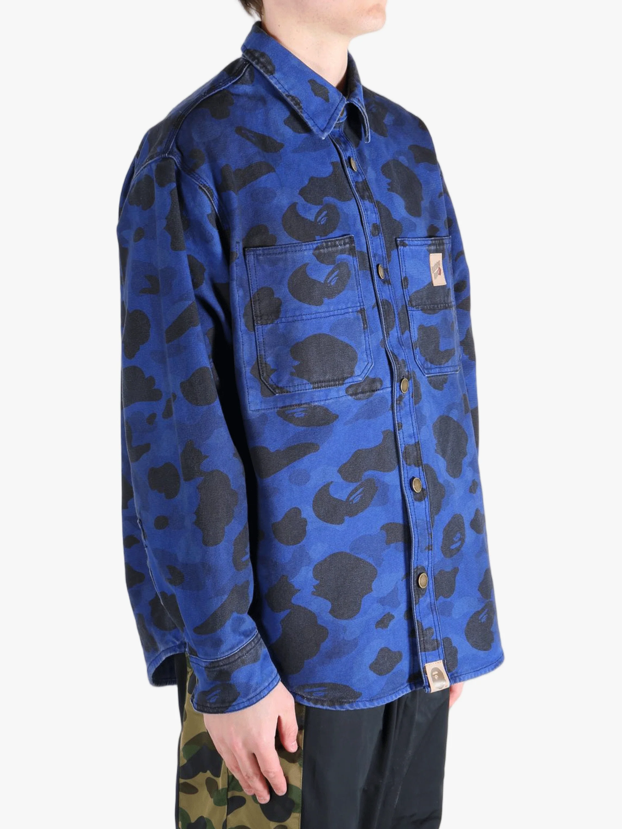 A BATHING APE - Men Solid 1St Camo Work Ls Shirt - Image 2