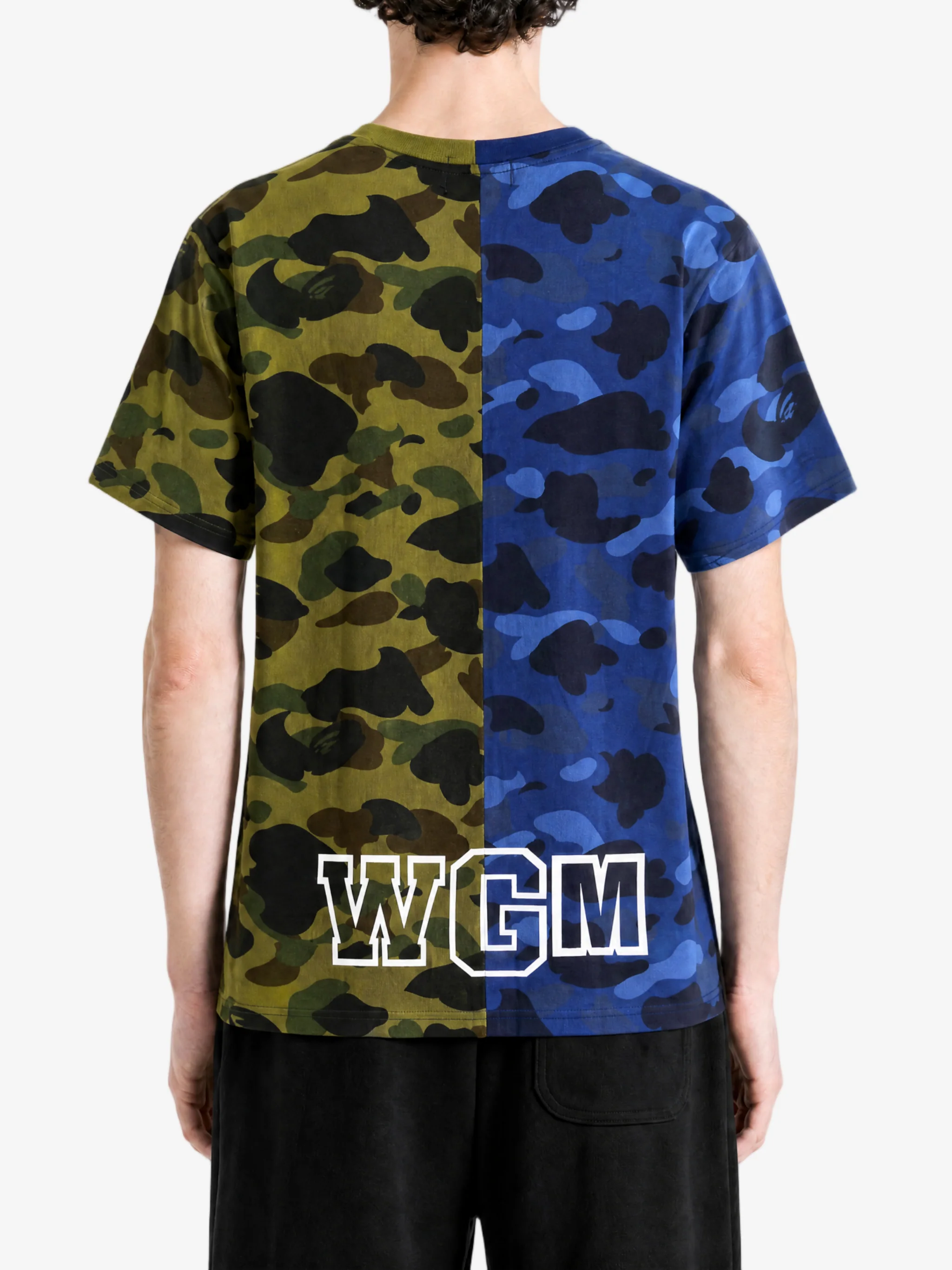 A BATHING APE - Men Split Camo Shark Tee - Image 3