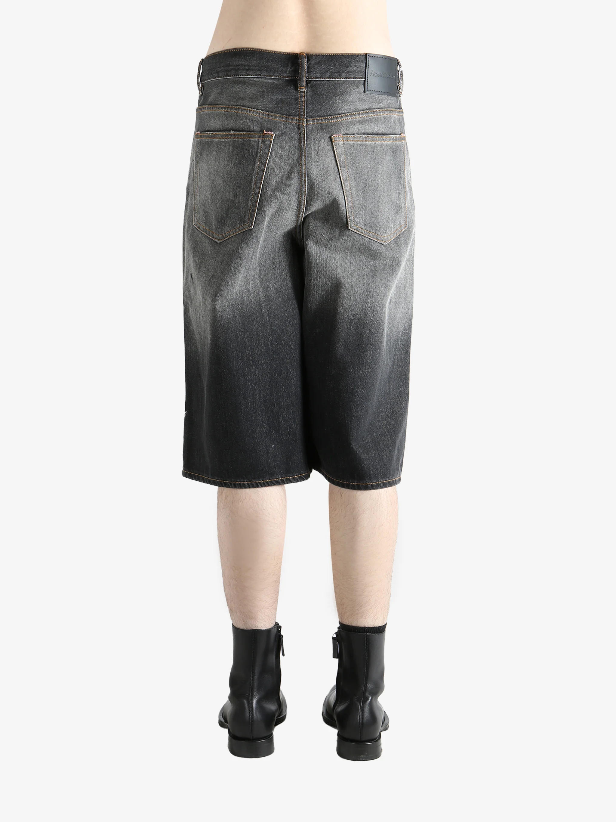 ACNE STUDIOS - Men Black Loose Fit Denim Shorts - Image 3