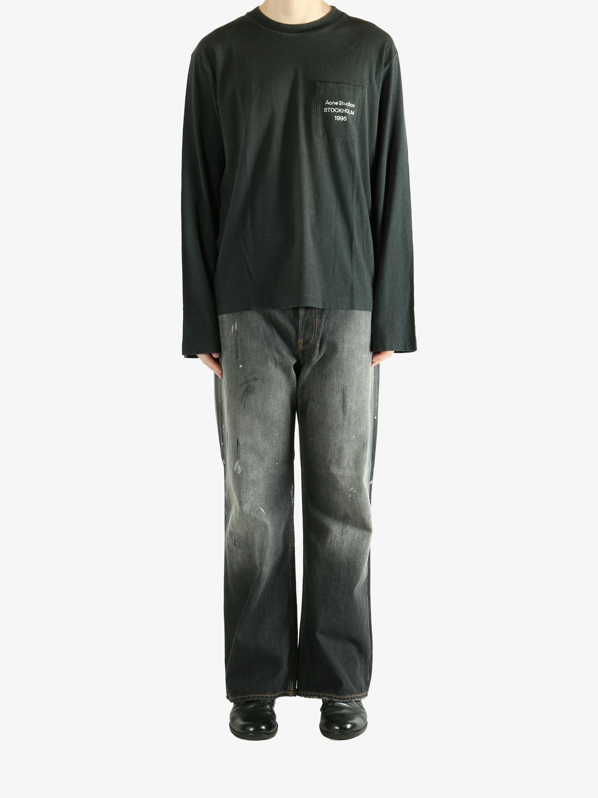 ACNE STUDIOS - Men Long Sleeved Crew Neck Loose Fit T-Shirt - Image 4