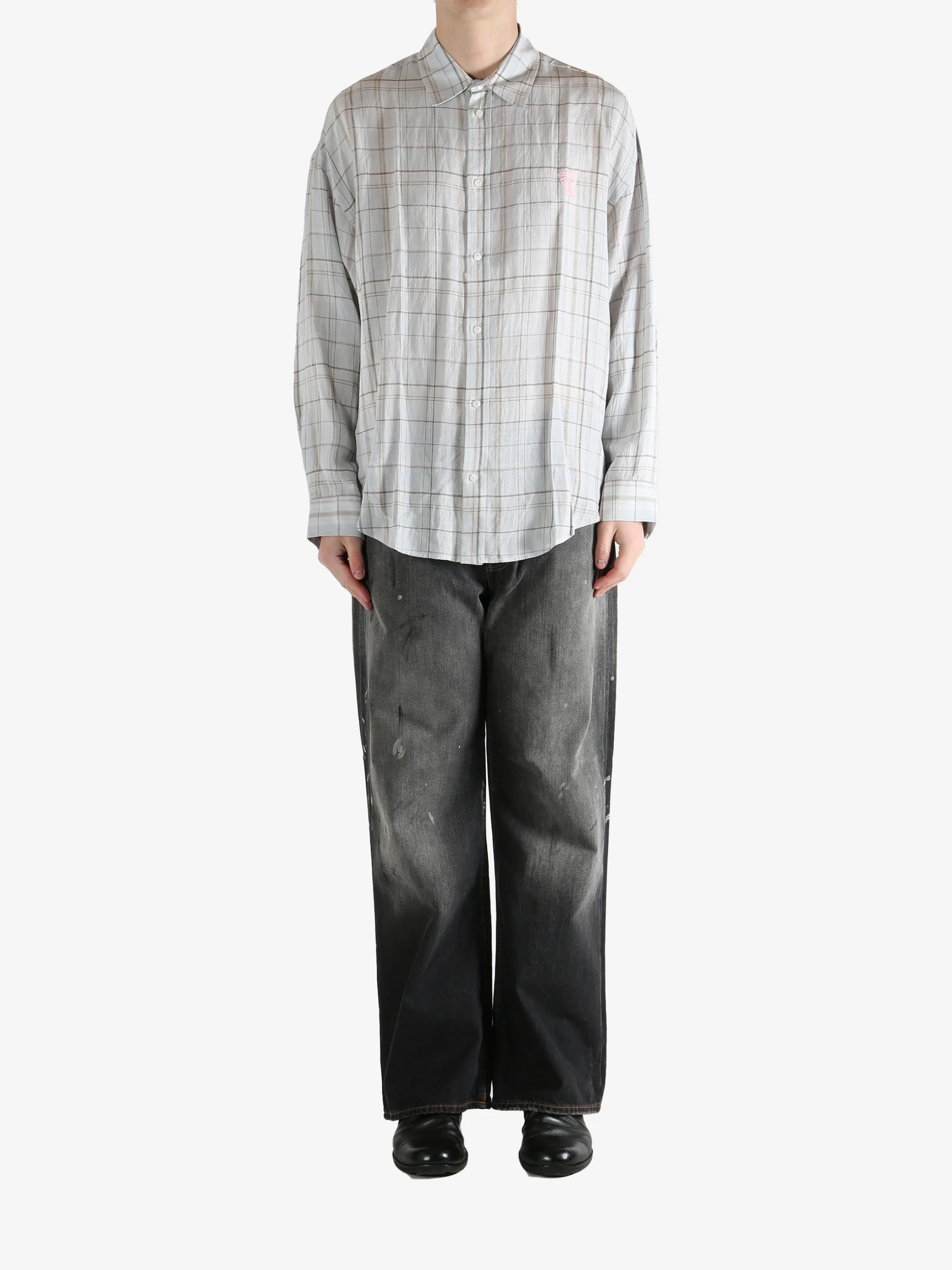 ACNE STUDIOS - Men Plaid Button-Up Long Sleeves Shirt - Image 4