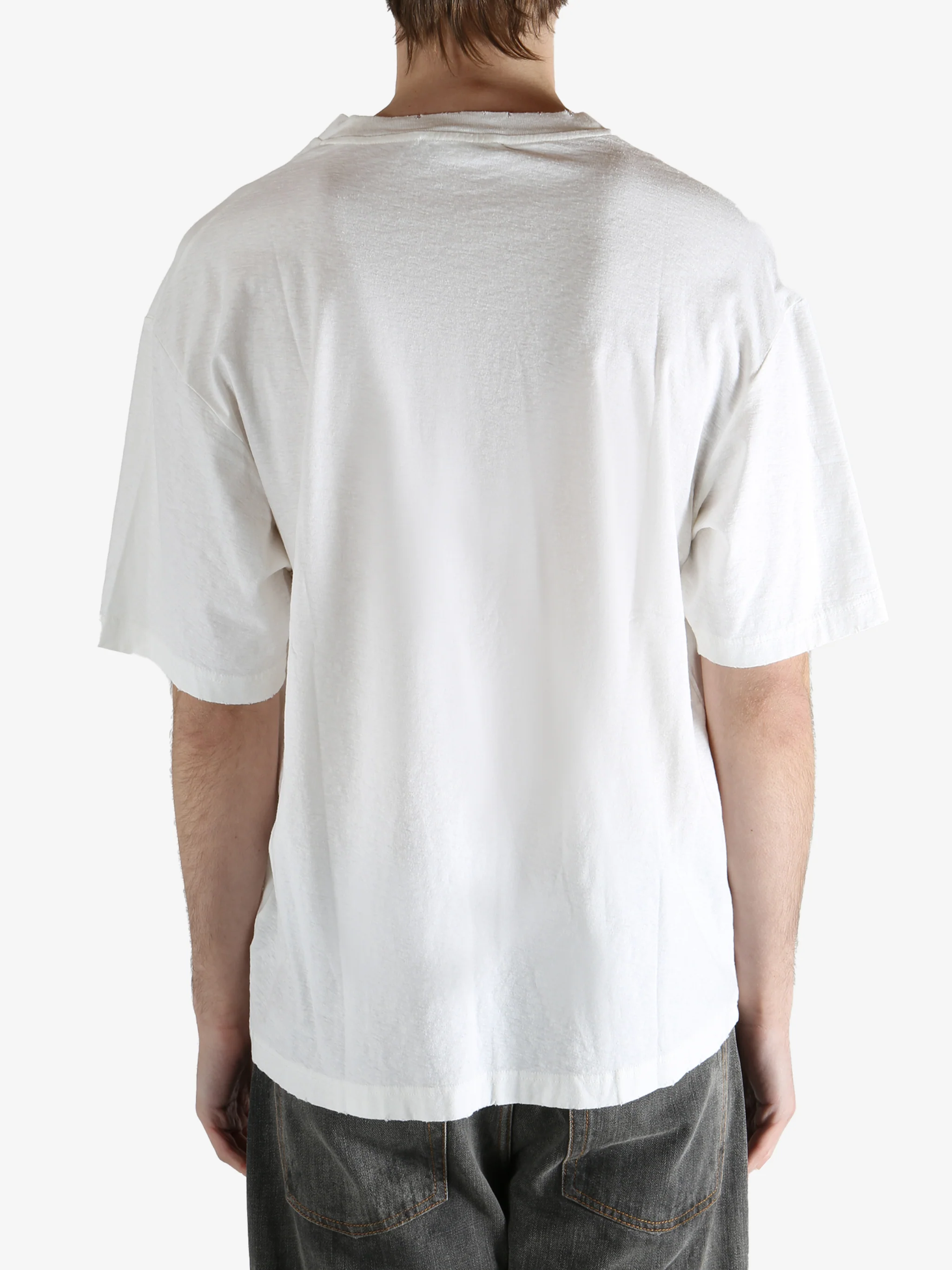 ACNE STUDIOS - Men White Crew Neck Short Sleeved T-Shirt - Image 3