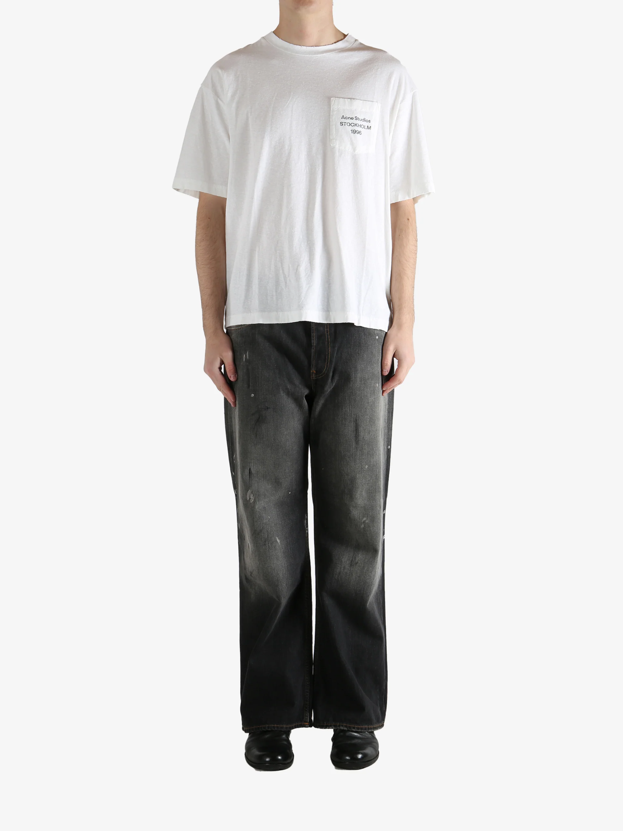 ACNE STUDIOS - Men White Crew Neck Short Sleeved T-Shirt - Image 4