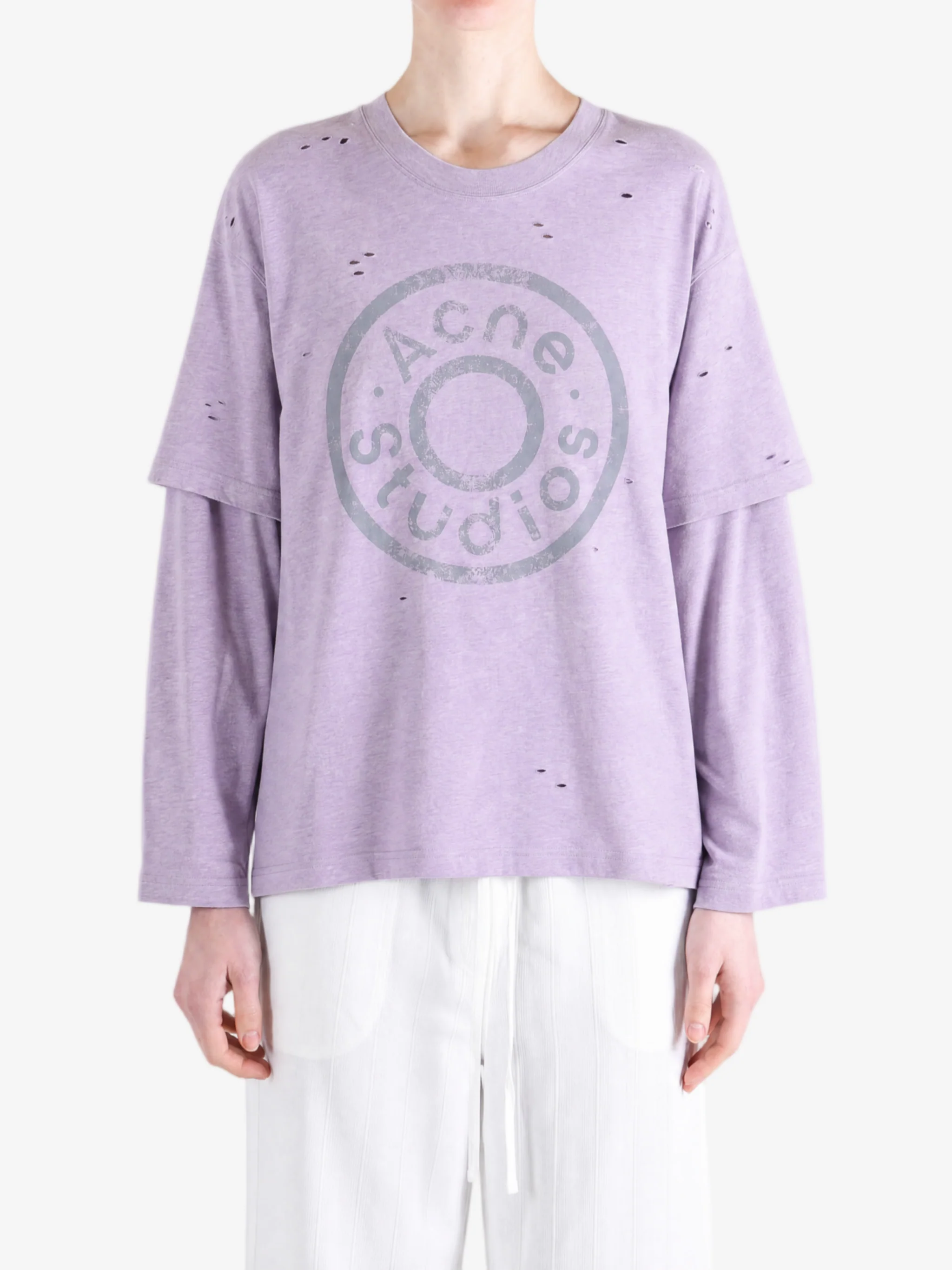 ACNE STUDIOS - Women Logo Crew Neck Long Sleeves T-shirt