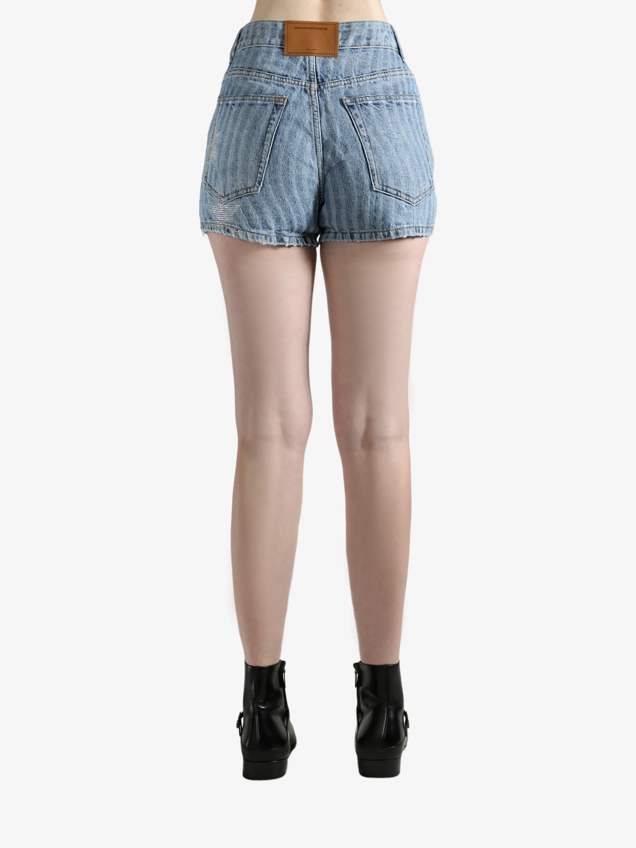 ALEXANDER WANG - Unisex Stars And Stripes Laser Print Hotfix Shorts - Image 3