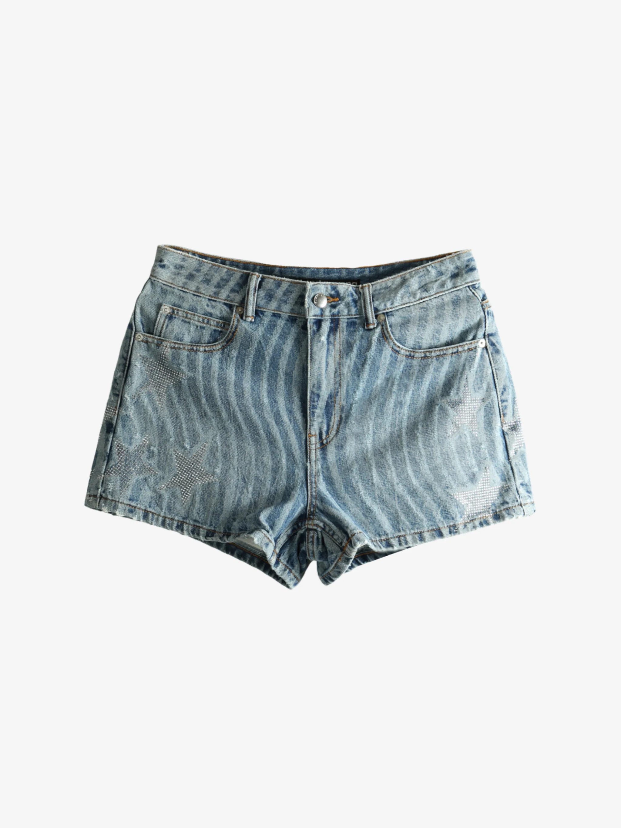 ALEXANDER WANG - Unisex Stars And Stripes Laser Print Hotfix Shorts - Image 4