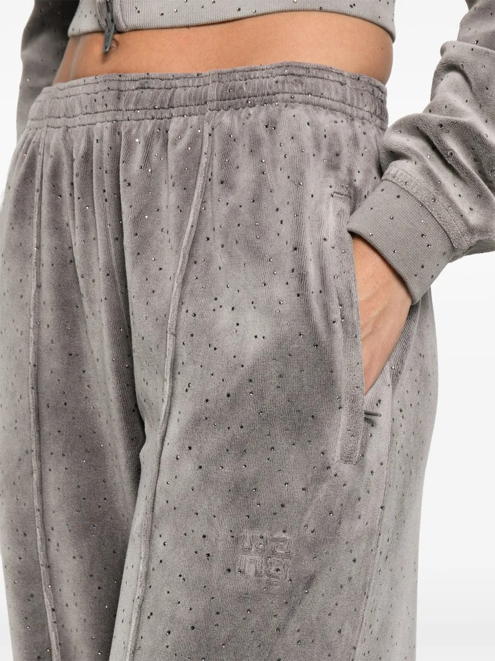 ALEXANDER WANG - Women Allover Hotfix Mid-Rise Relaxed Pant - Image 4