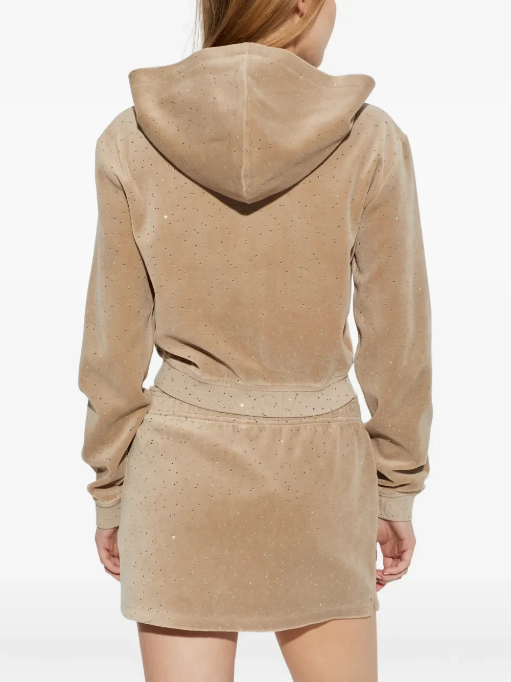 ALEXANDER WANG - Women Allover Hotfix Shrunken Zip Up Hoodie - Image 2