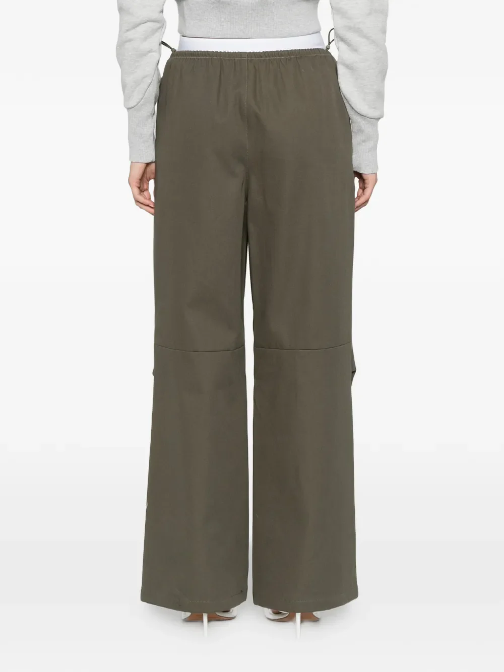 ALEXANDER WANG - Women Articulated Knee Mid-Rise Logo Elastic Pants - Image 3