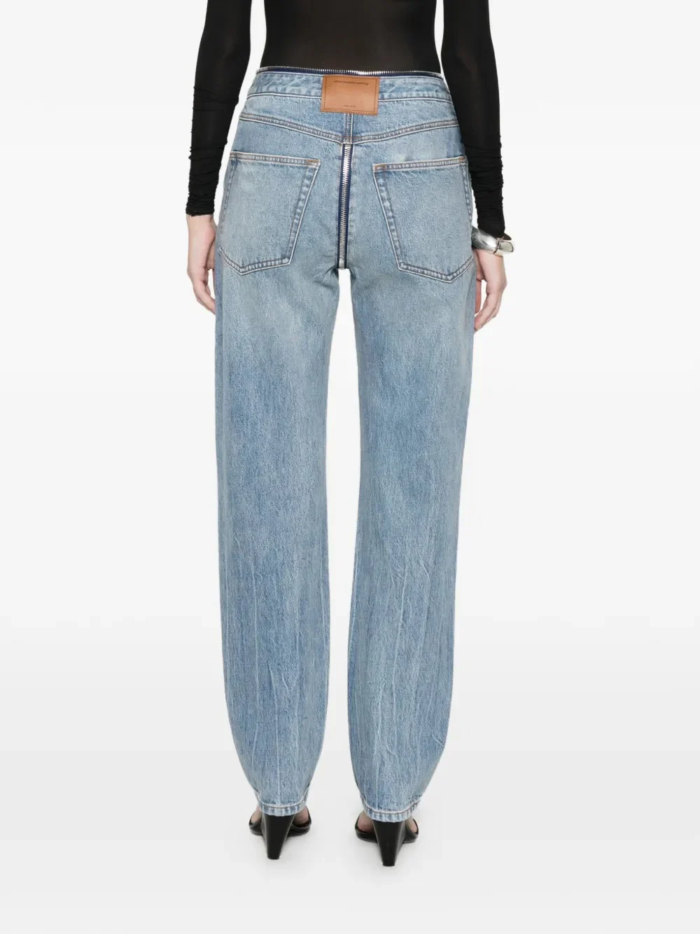 ALEXANDER WANG - Women Dipped V Zip Waistband Straight Leg Jean - Image 3