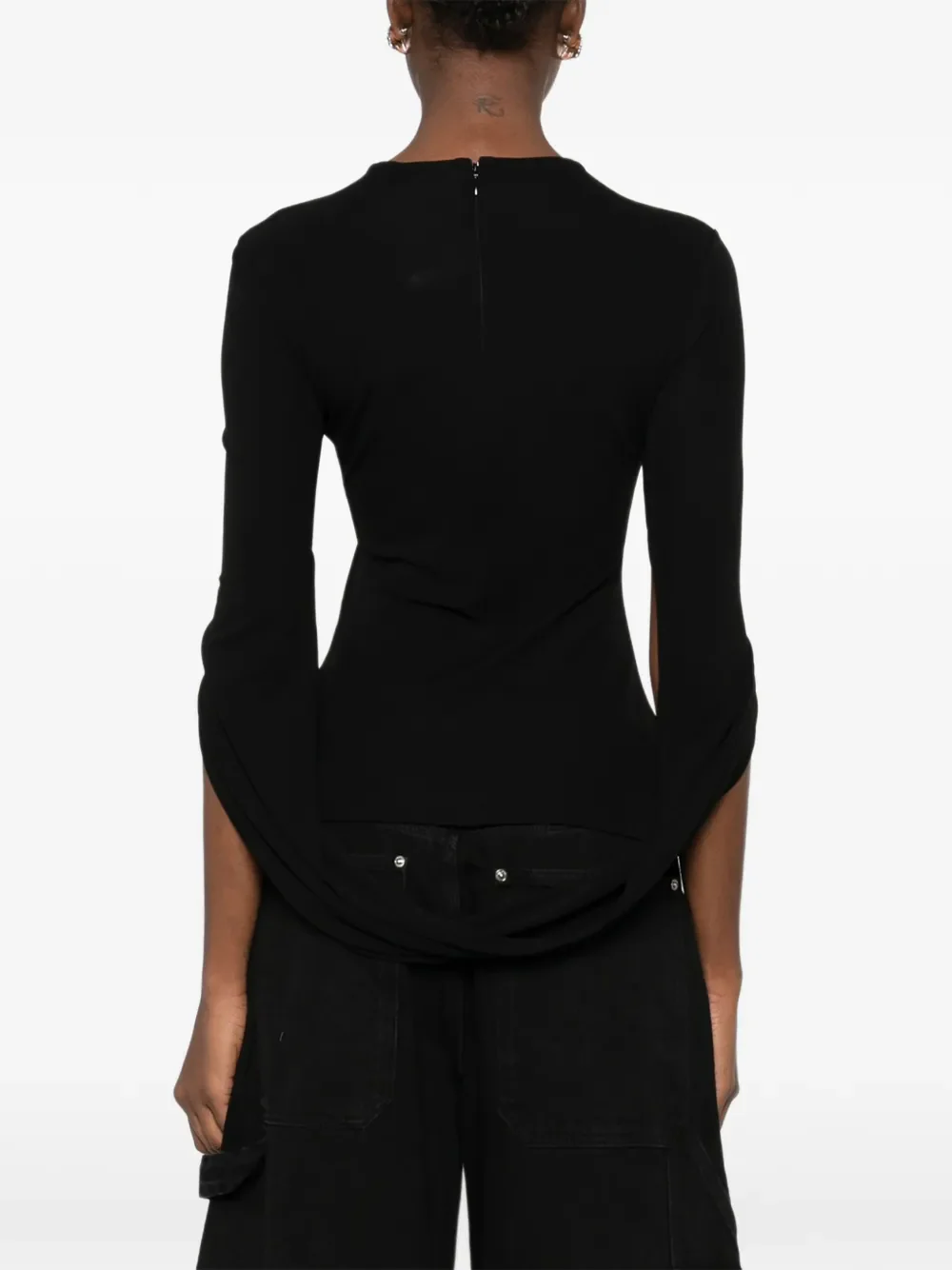 ALEXANDER WANG - Women Drape Back Sleeves Long Sleeve Top - Image 3