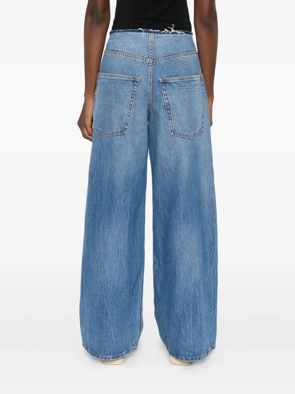 ALEXANDER WANG - Women Exposed Zipper Surge Low Rise Wide Leg Jean - Image 3