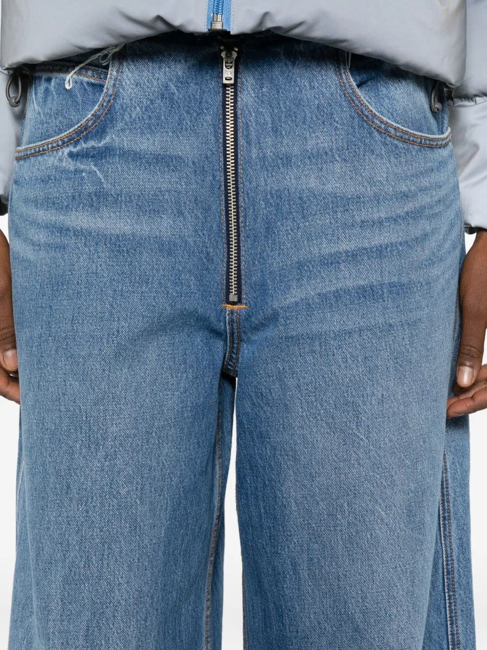 ALEXANDER WANG - Women Exposed Zipper Surge Low Rise Wide Leg Jean - Image 4