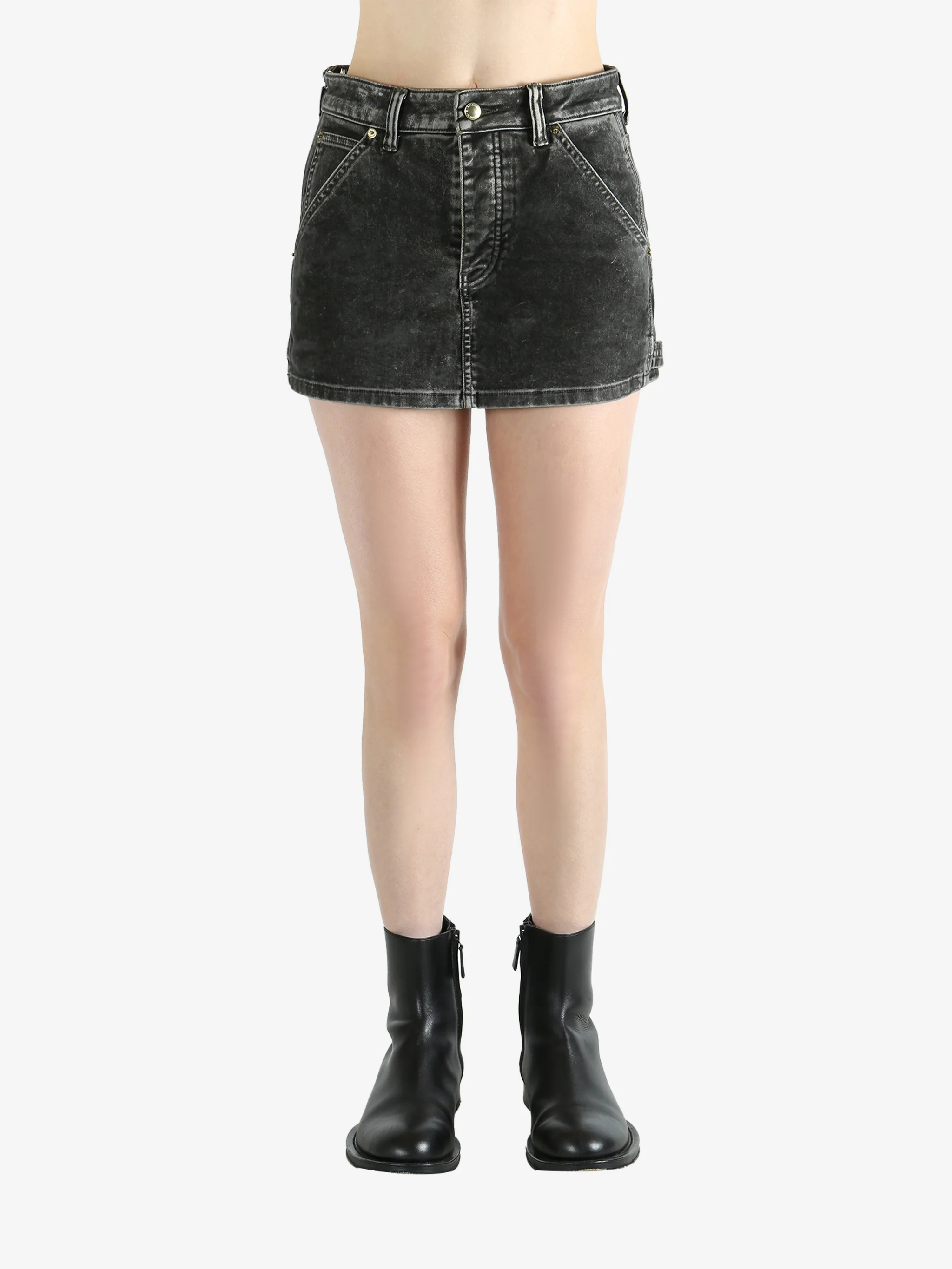 ALEXANDER WANG - Women Flocked High Rise Carpenter Skirt