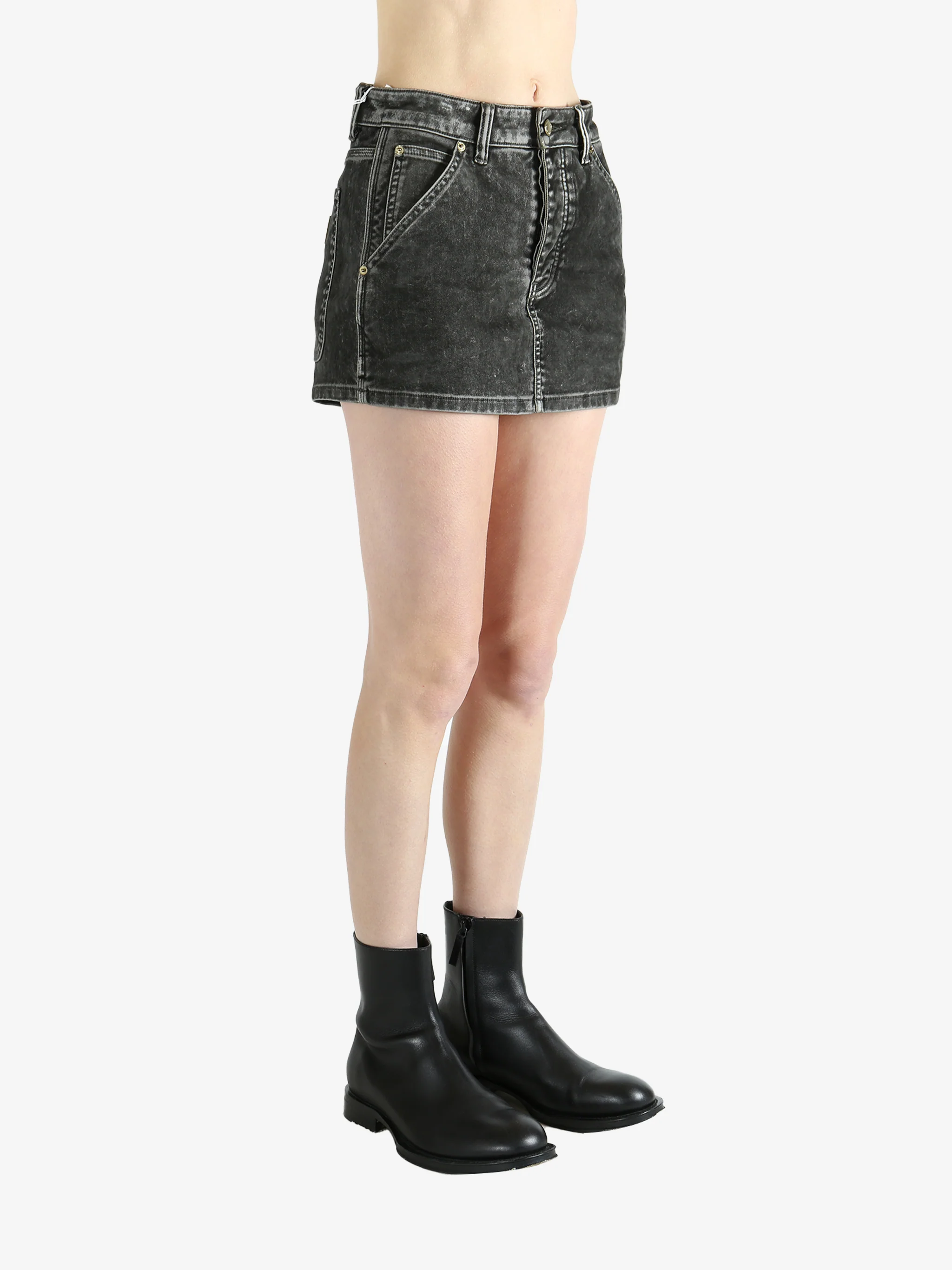 ALEXANDER WANG - Women Flocked High Rise Carpenter Skirt - Image 2