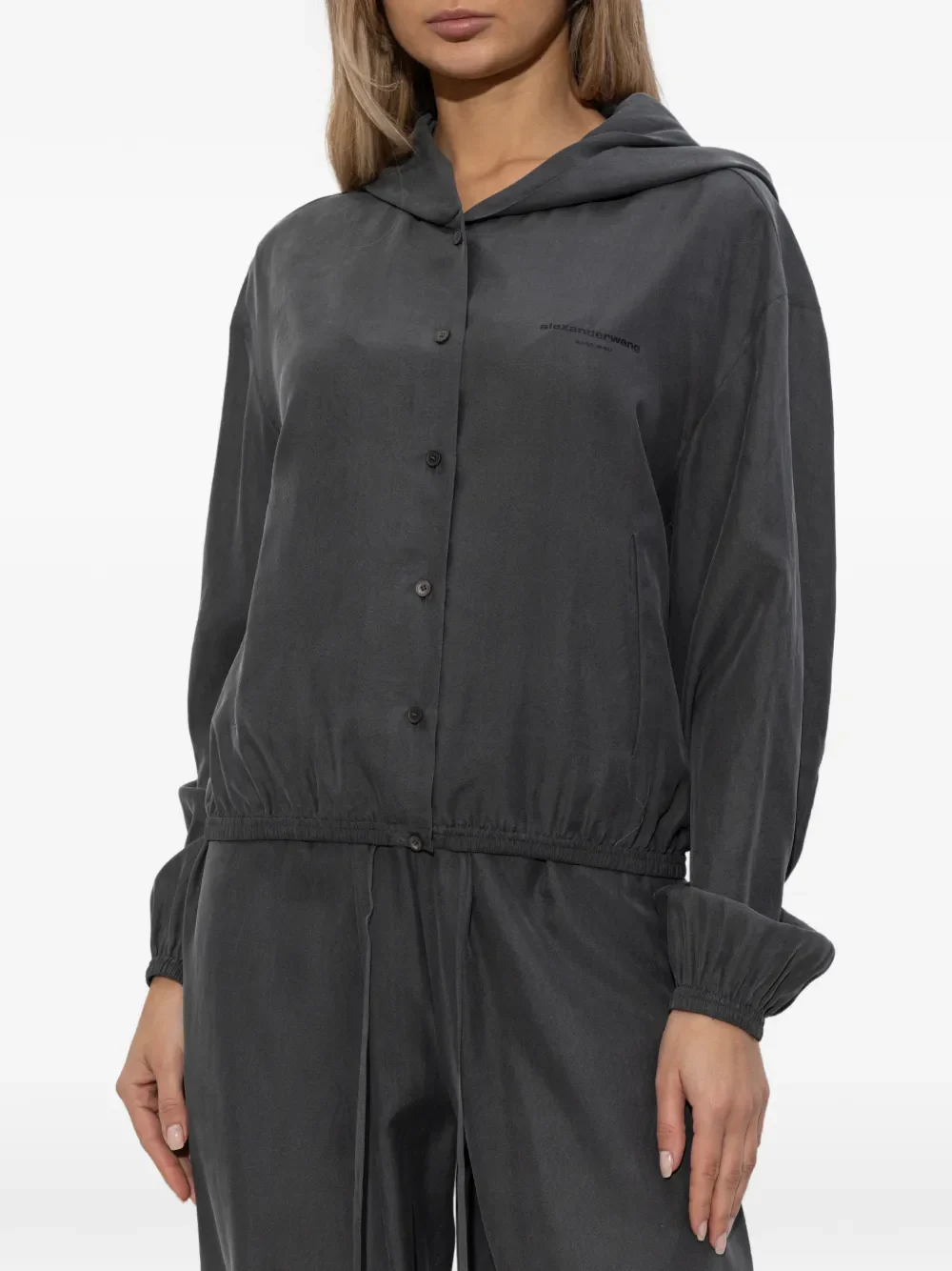 ALEXANDER WANG - Women Frontplacket Drapey Hoodie - Image 2