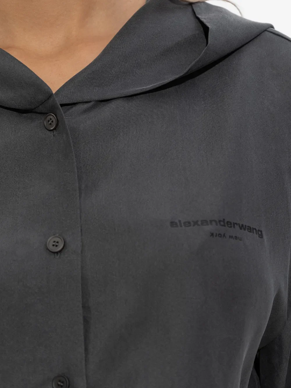 ALEXANDER WANG - Women Frontplacket Drapey Hoodie - Image 4