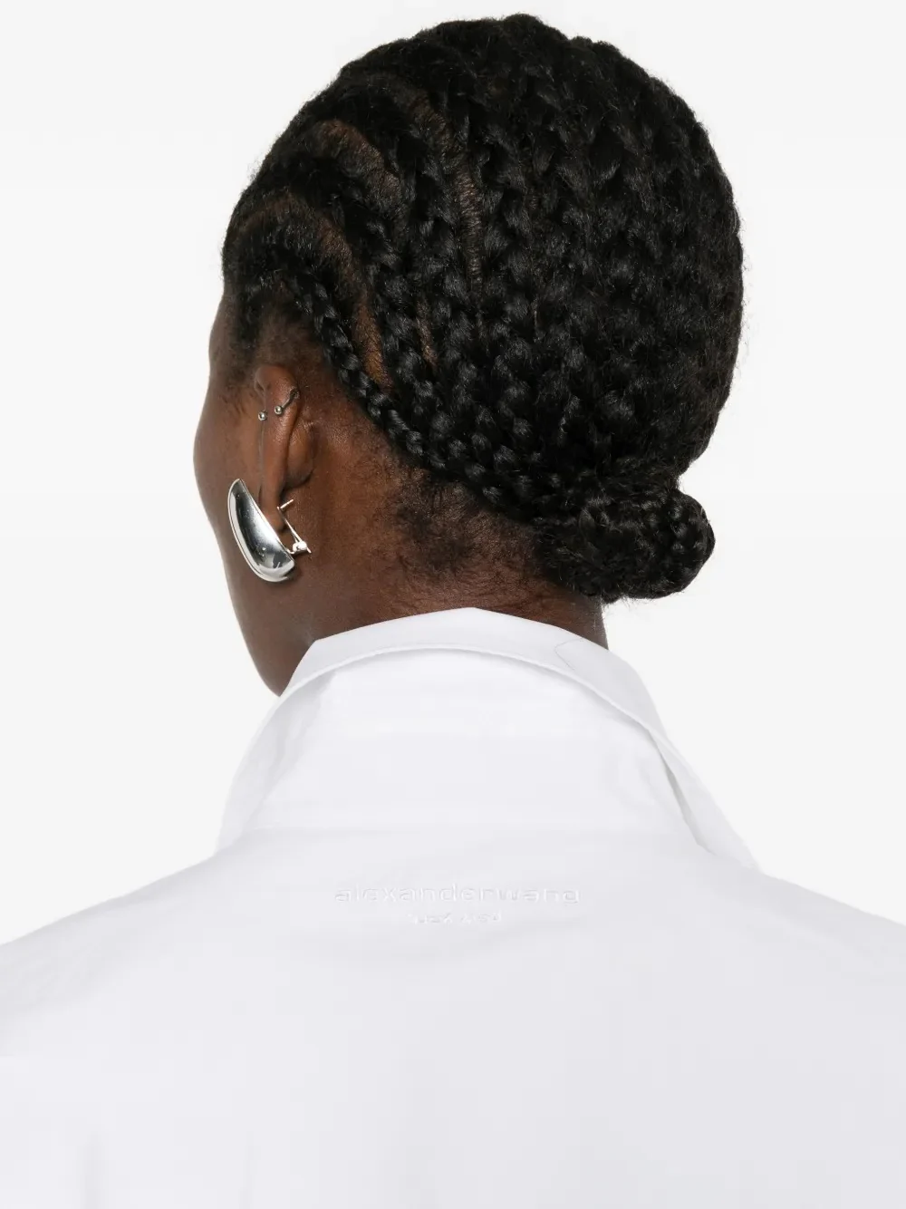 ALEXANDER WANG - Women Gathered Back Zipper Detail Long Sleeve Mini Shirt Dress - Image 3