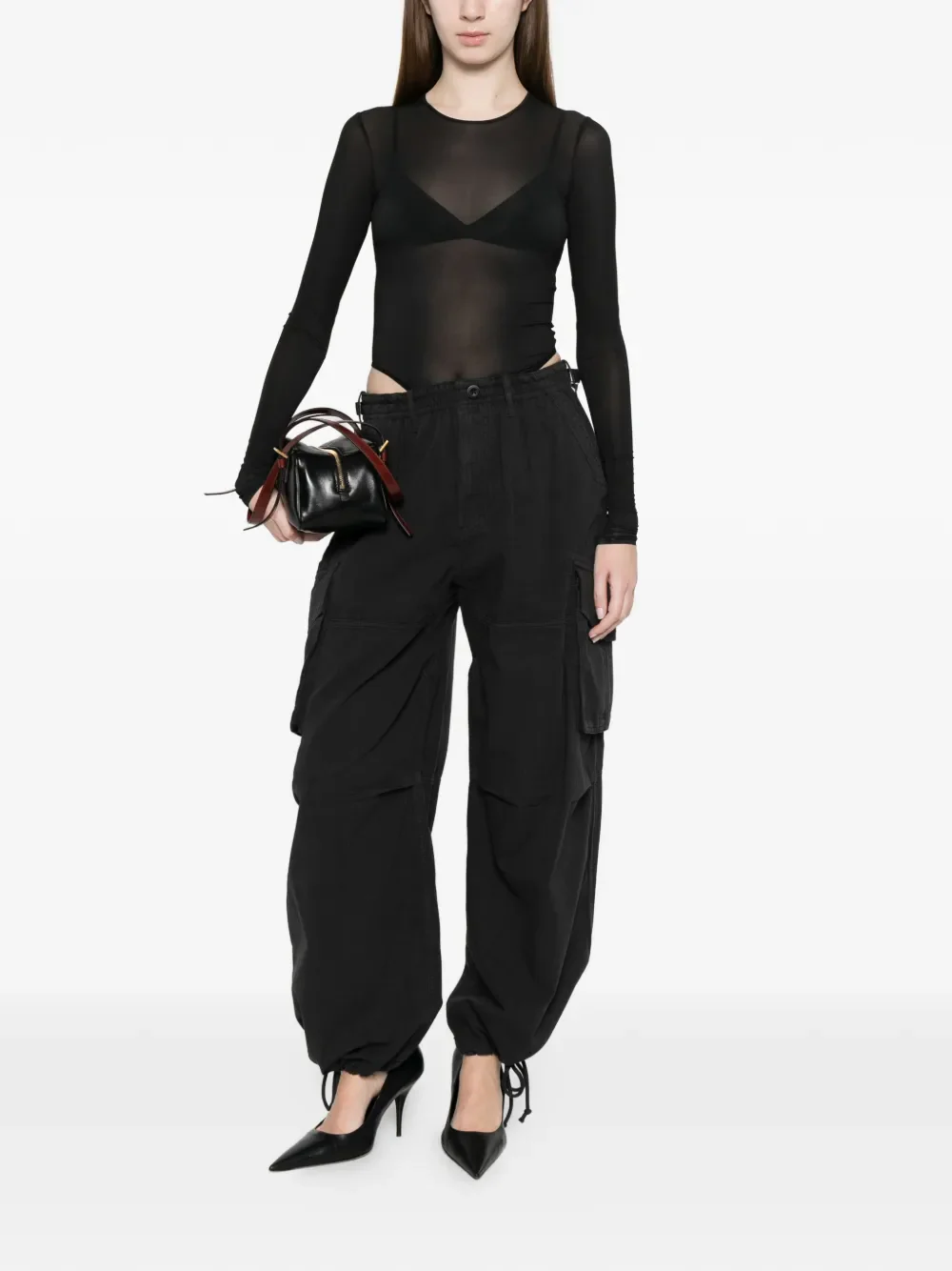 ALEXANDER WANG - Women Internal Logo Elastic Mid-Rise Cargo Pant