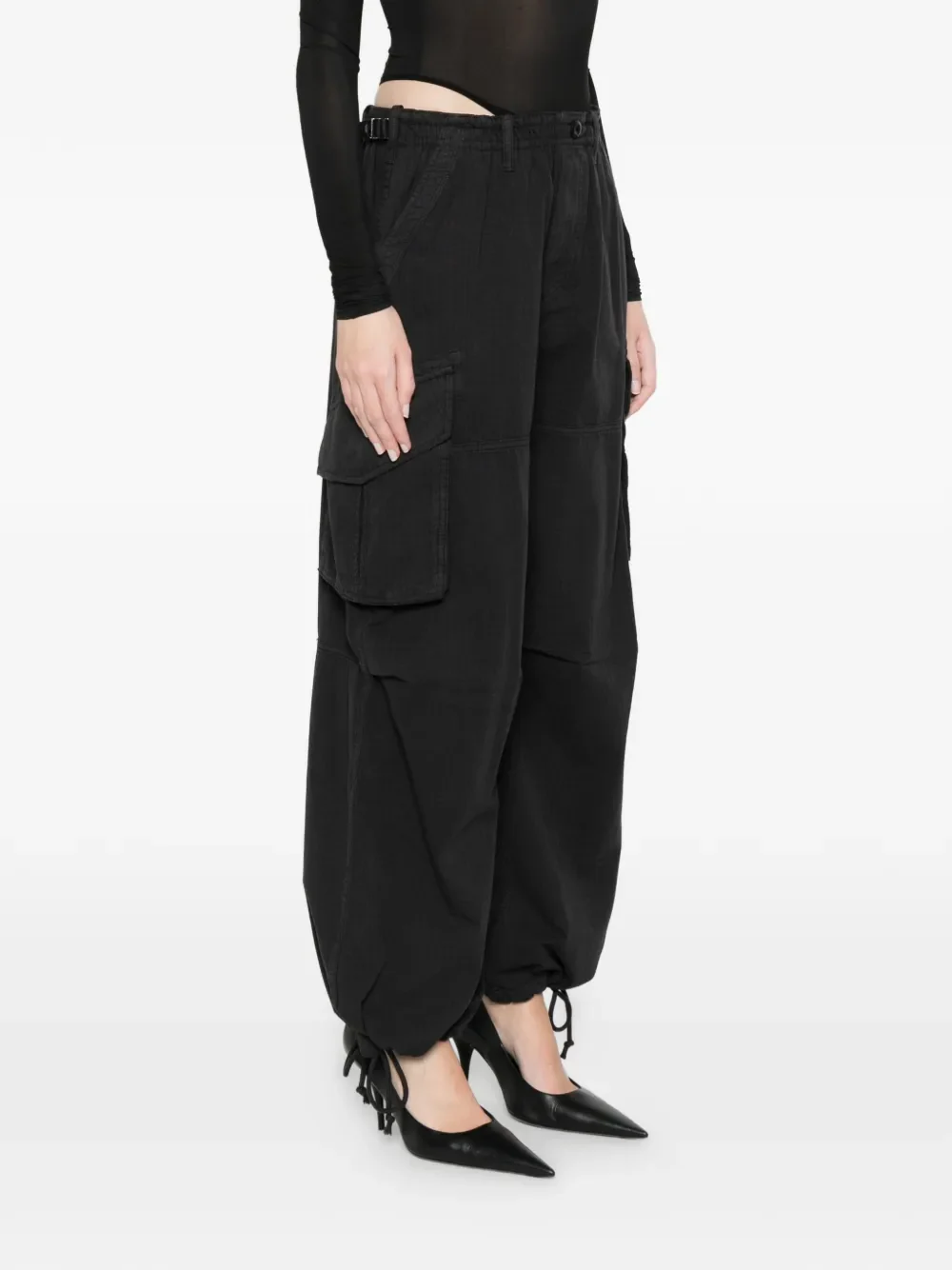 ALEXANDER WANG - Women Internal Logo Elastic Mid-Rise Cargo Pant - Image 2