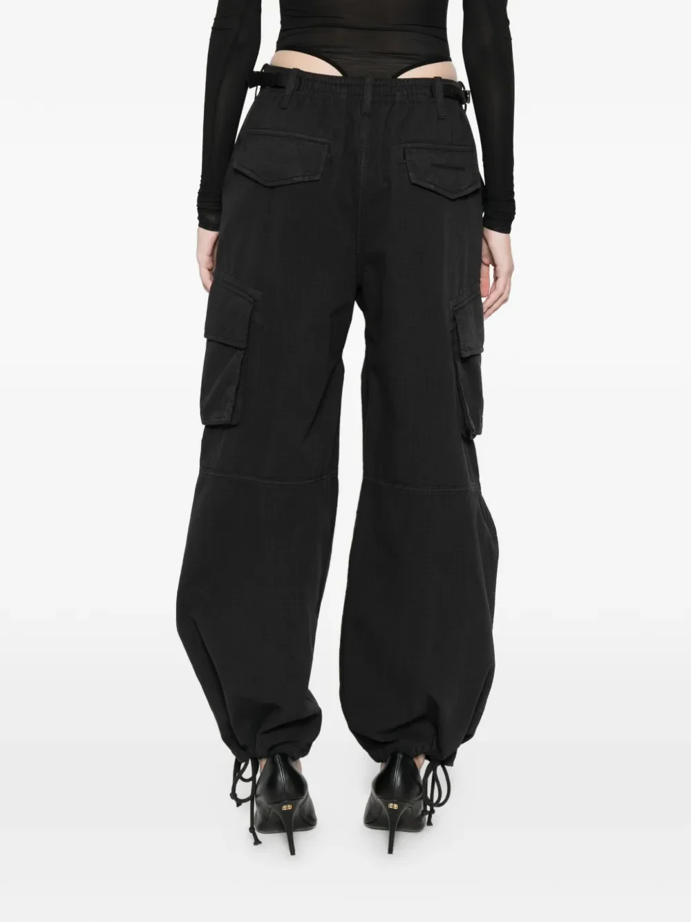 ALEXANDER WANG - Women Internal Logo Elastic Mid-Rise Cargo Pant - Image 3