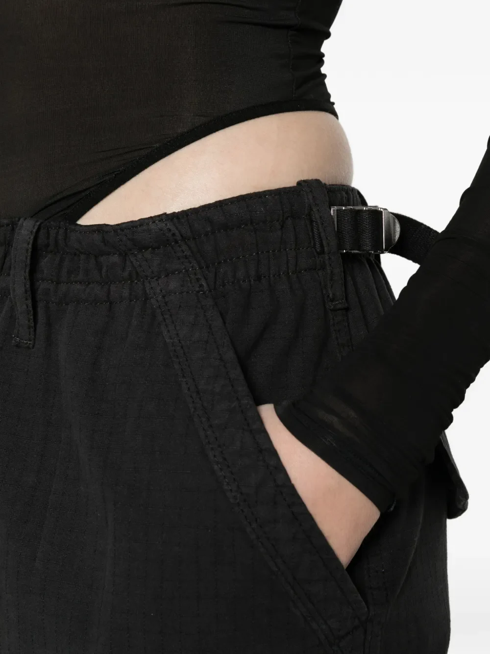 ALEXANDER WANG - Women Internal Logo Elastic Mid-Rise Cargo Pant - Image 4