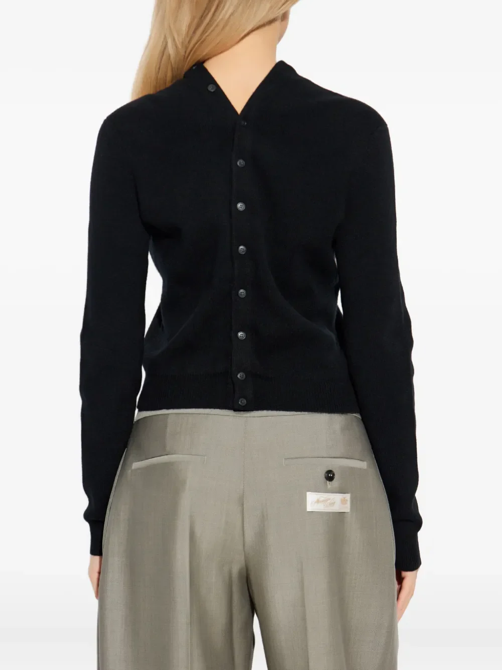 ALEXANDER WANG - Women Knit Logo Label Ls High Neck Button Up Cardigan - Image 2