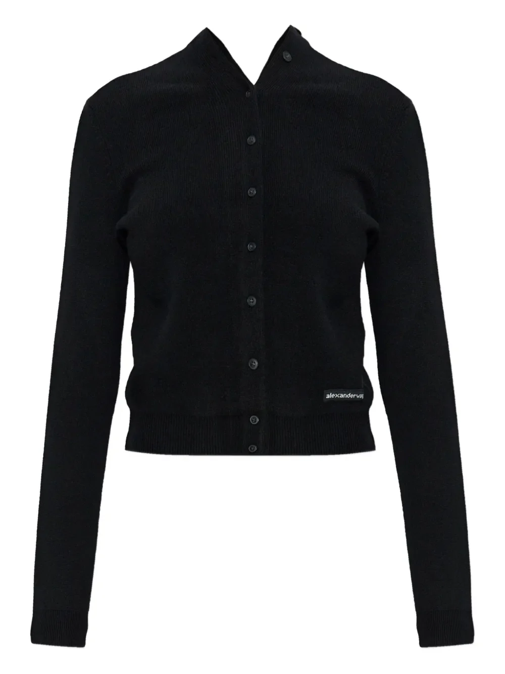 ALEXANDER WANG - Women Knit Logo Label Ls High Neck Button Up Cardigan - Image 5