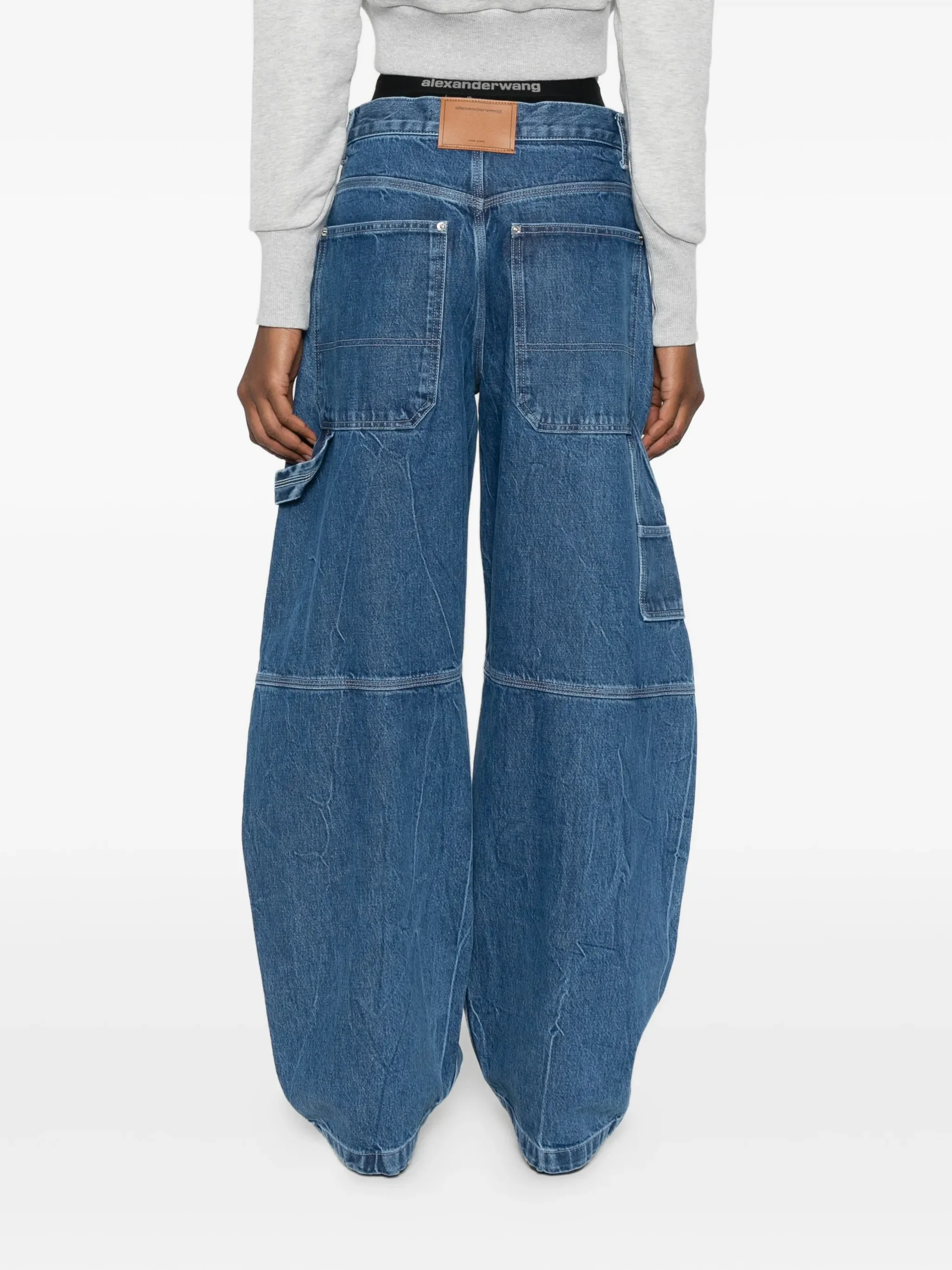 ALEXANDER WANG - Women Logo Elastic Prestyled Mid Rise Oversized Jean - Image 3