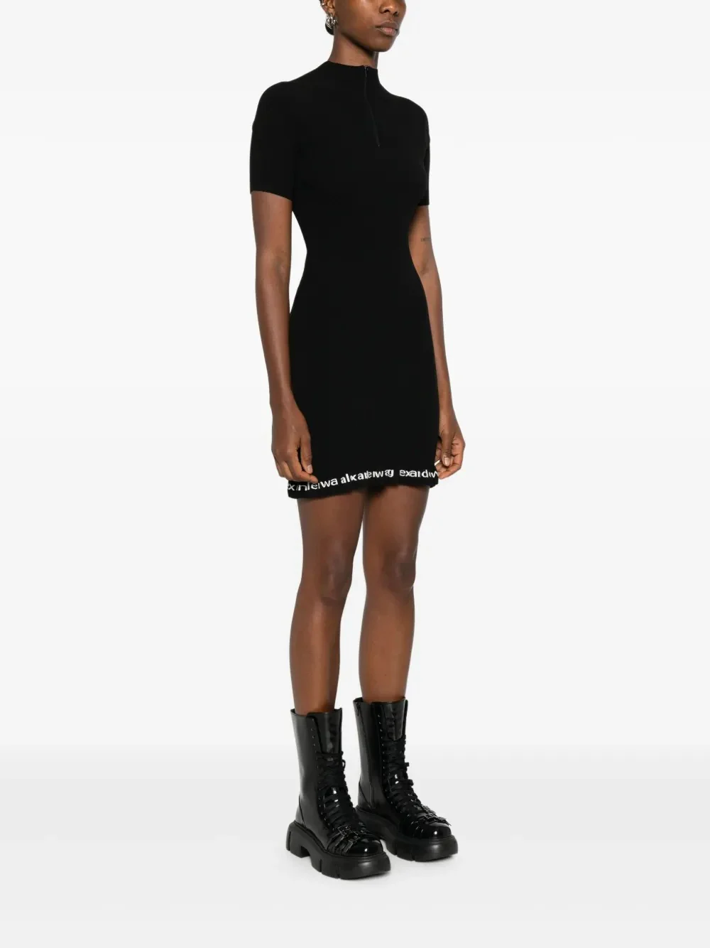 ALEXANDER WANG - Women Logo Ribbed SS Dress - Image 2