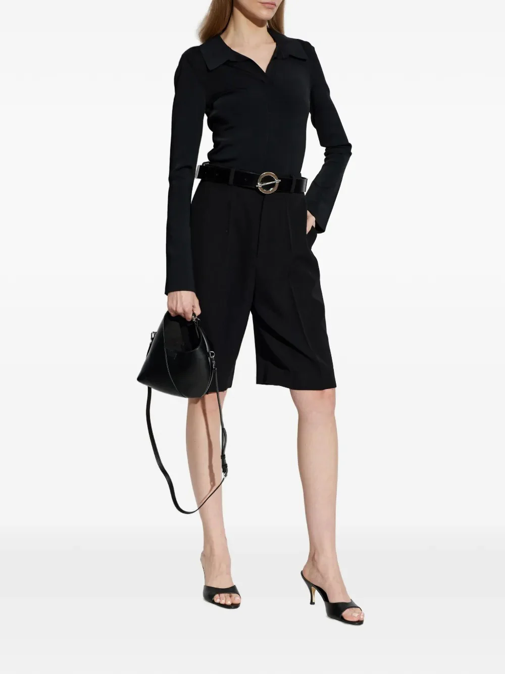ALEXANDER WANG - Women Long Sleeve Fixed Placket Polo - Image 3