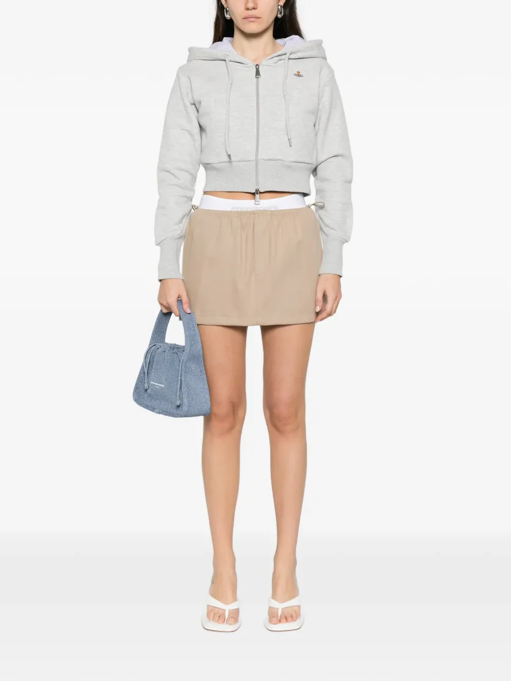 ALEXANDER WANG - Women Mid-Rise Mini Logo Elastic Skirt