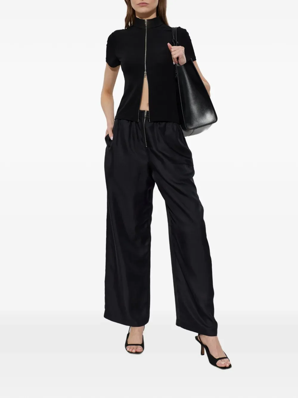 ALEXANDER WANG - Women Mock Neck Short Sleeve Rashguard Top - Image 3