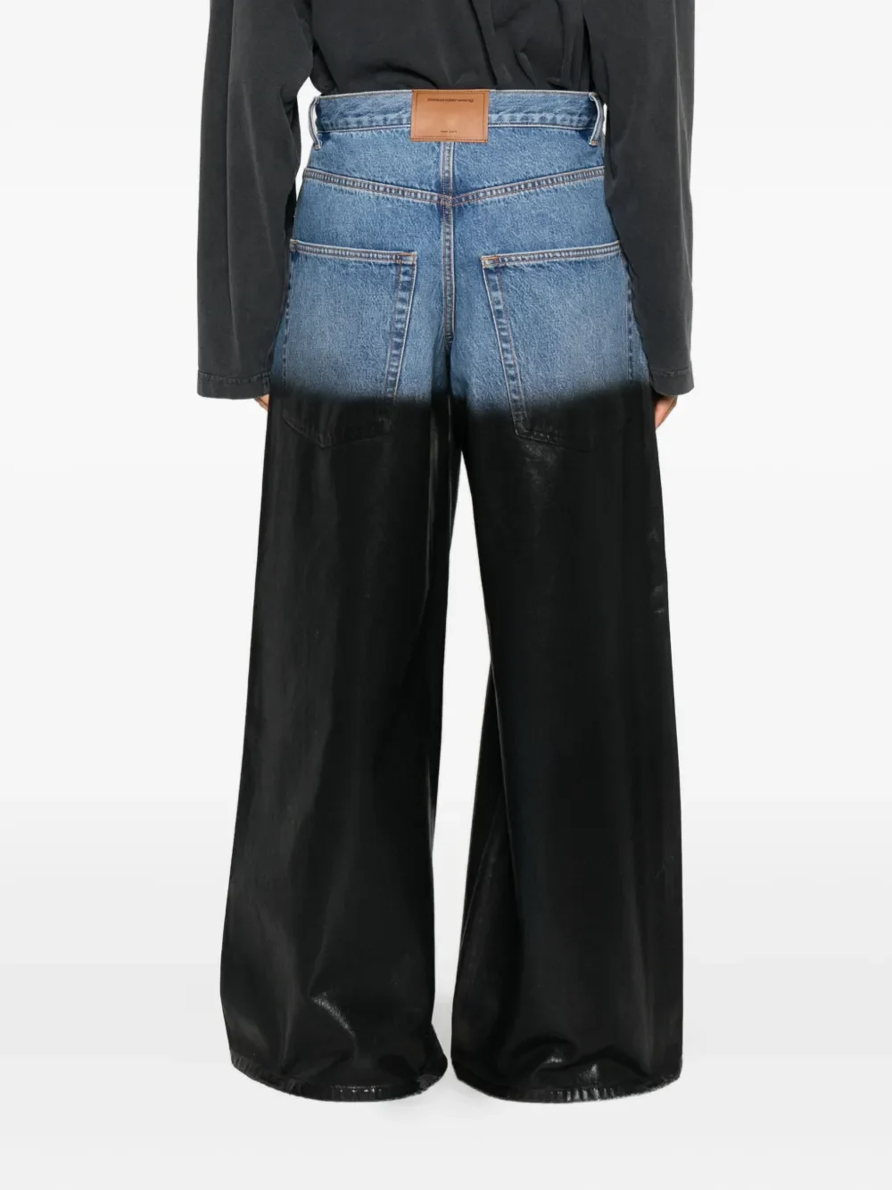 ALEXANDER WANG - Women Partial Coating Surge Low Rise Wide Leg Jean - Image 3