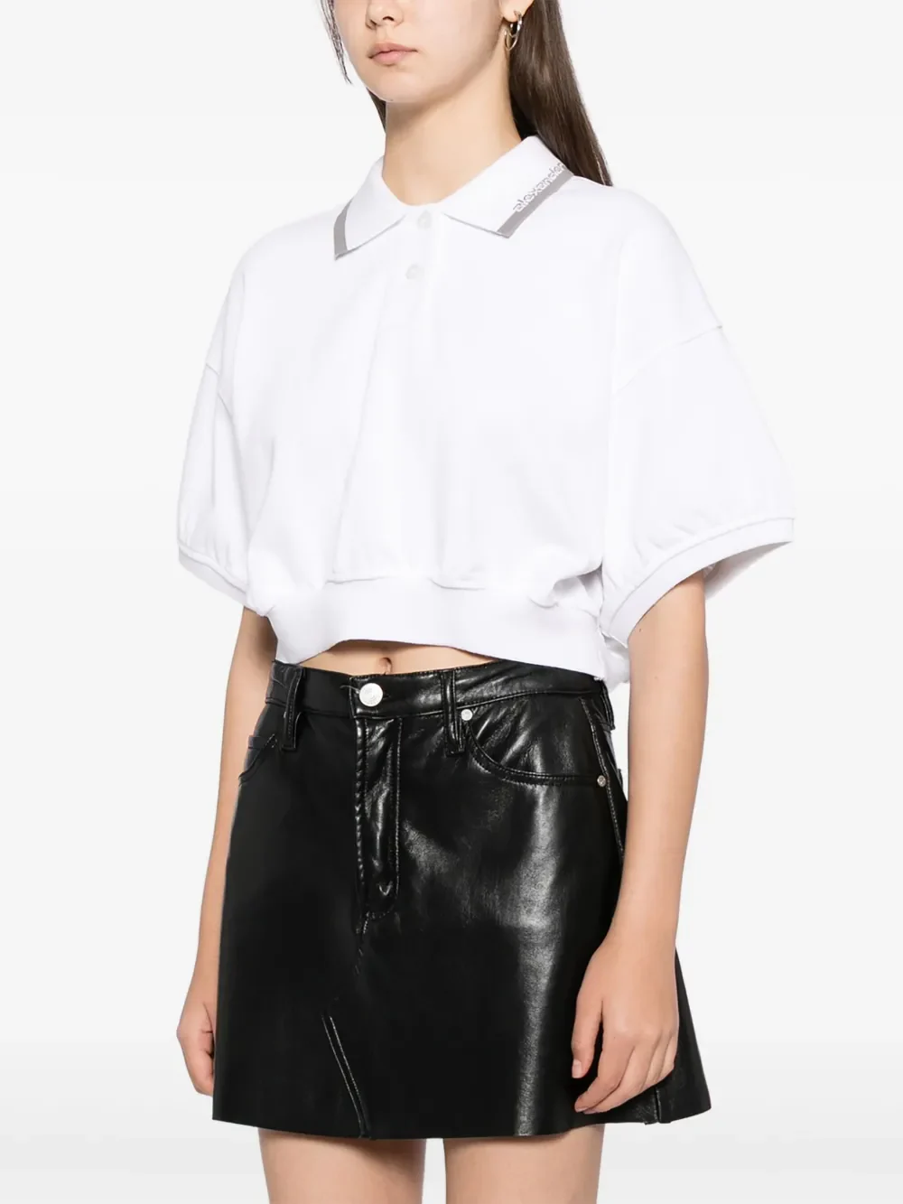 ALEXANDER WANG - Women Relaxed Cropped Cinched Polo - Image 2