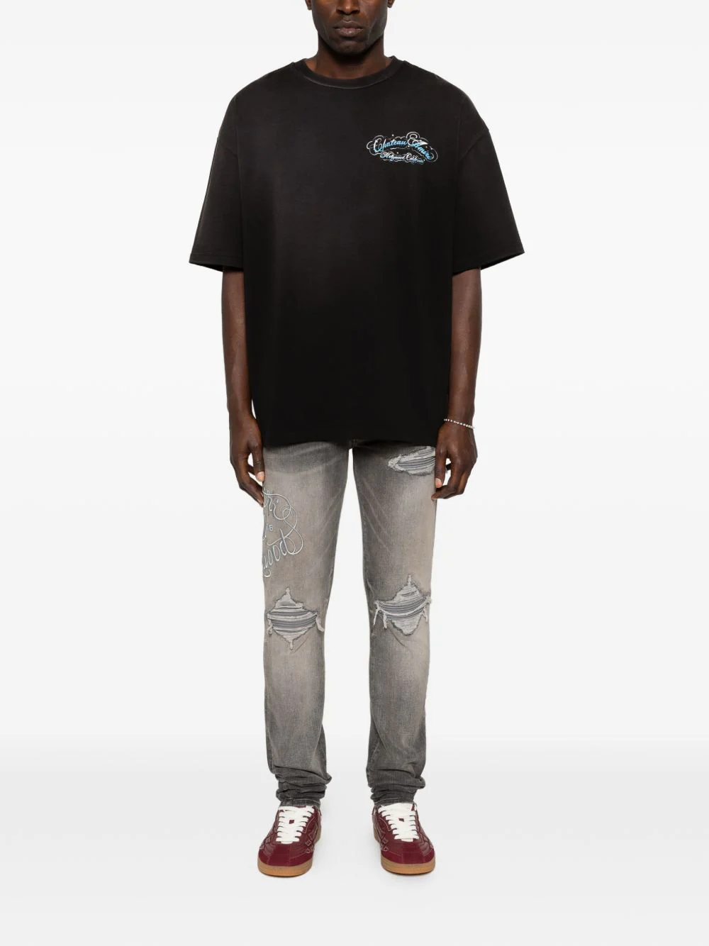 AMIRI - Men Crystal Chateau Script Os Tee