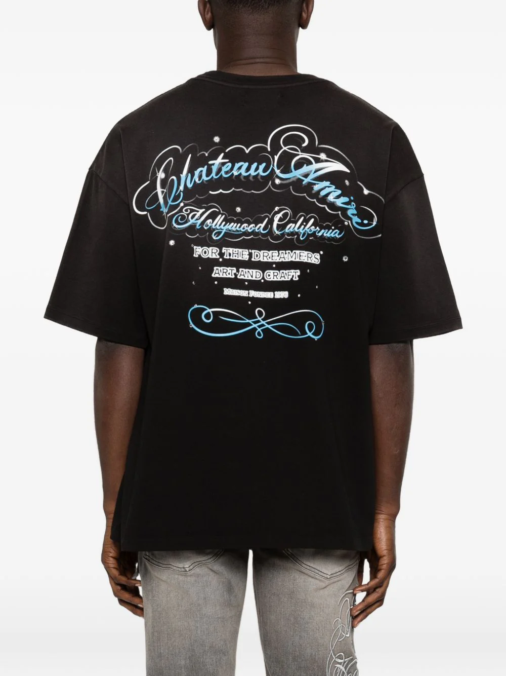 AMIRI - Men Crystal Chateau Script Os Tee - Image 2