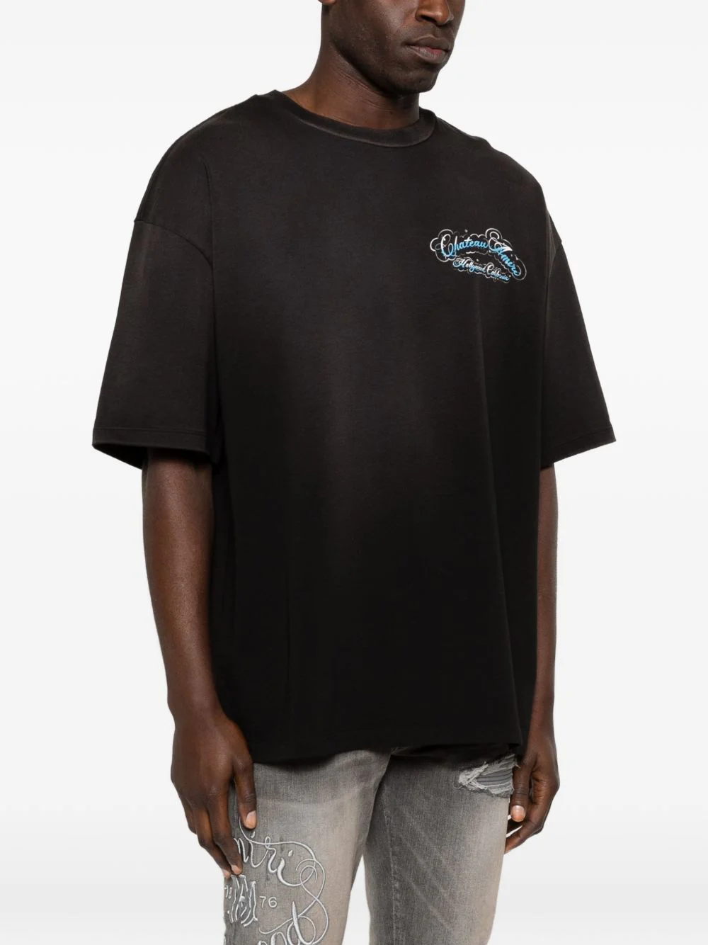 AMIRI - Men Crystal Chateau Script Os Tee - Image 3
