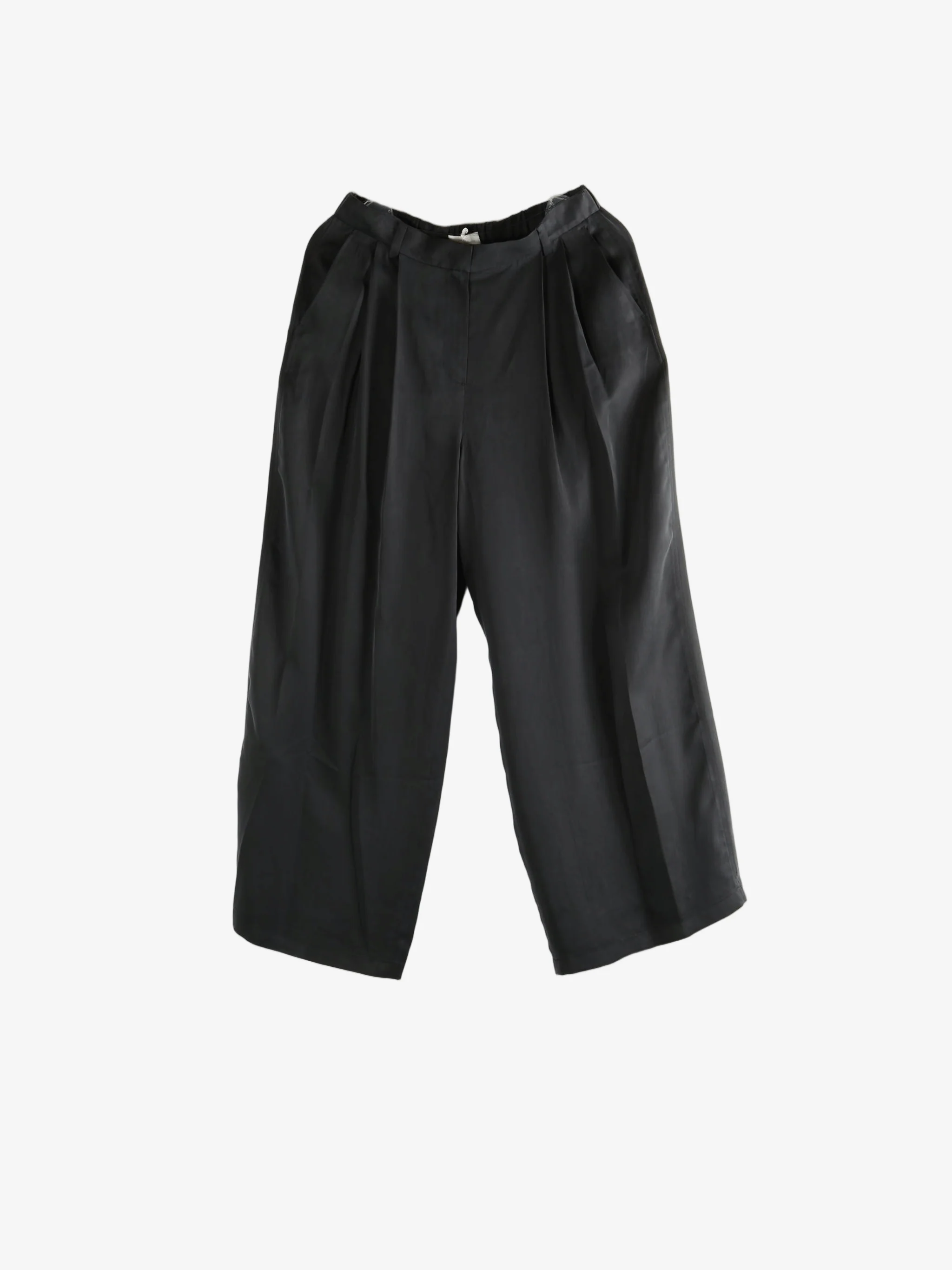AMOMENTO - Women Cupro Two Tuck Wide Pants - Image 5