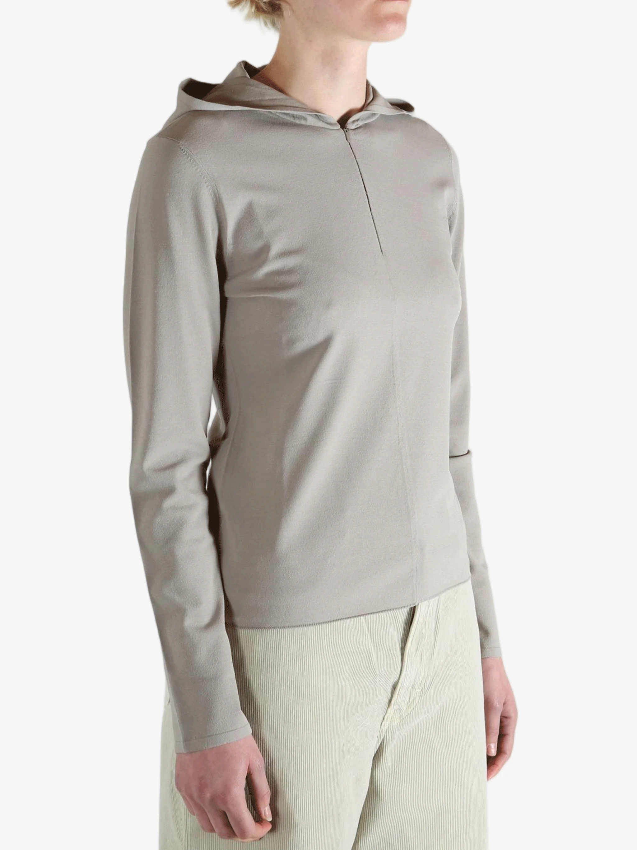 AMOMENTO - Women Half Zip-Up Hoodie Knit - Image 2