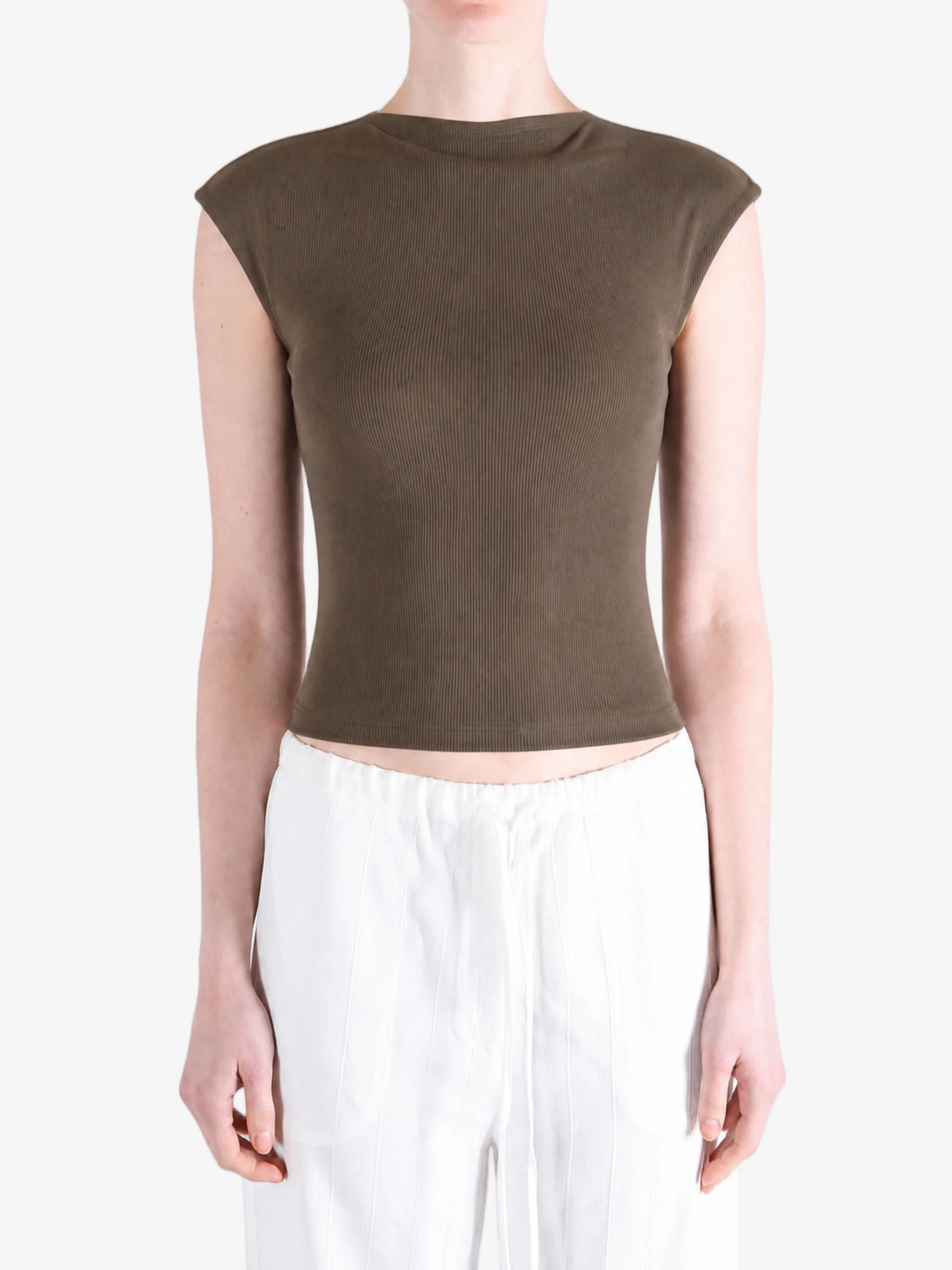 AMOMENTO - Women Jersey Mock Neck Top